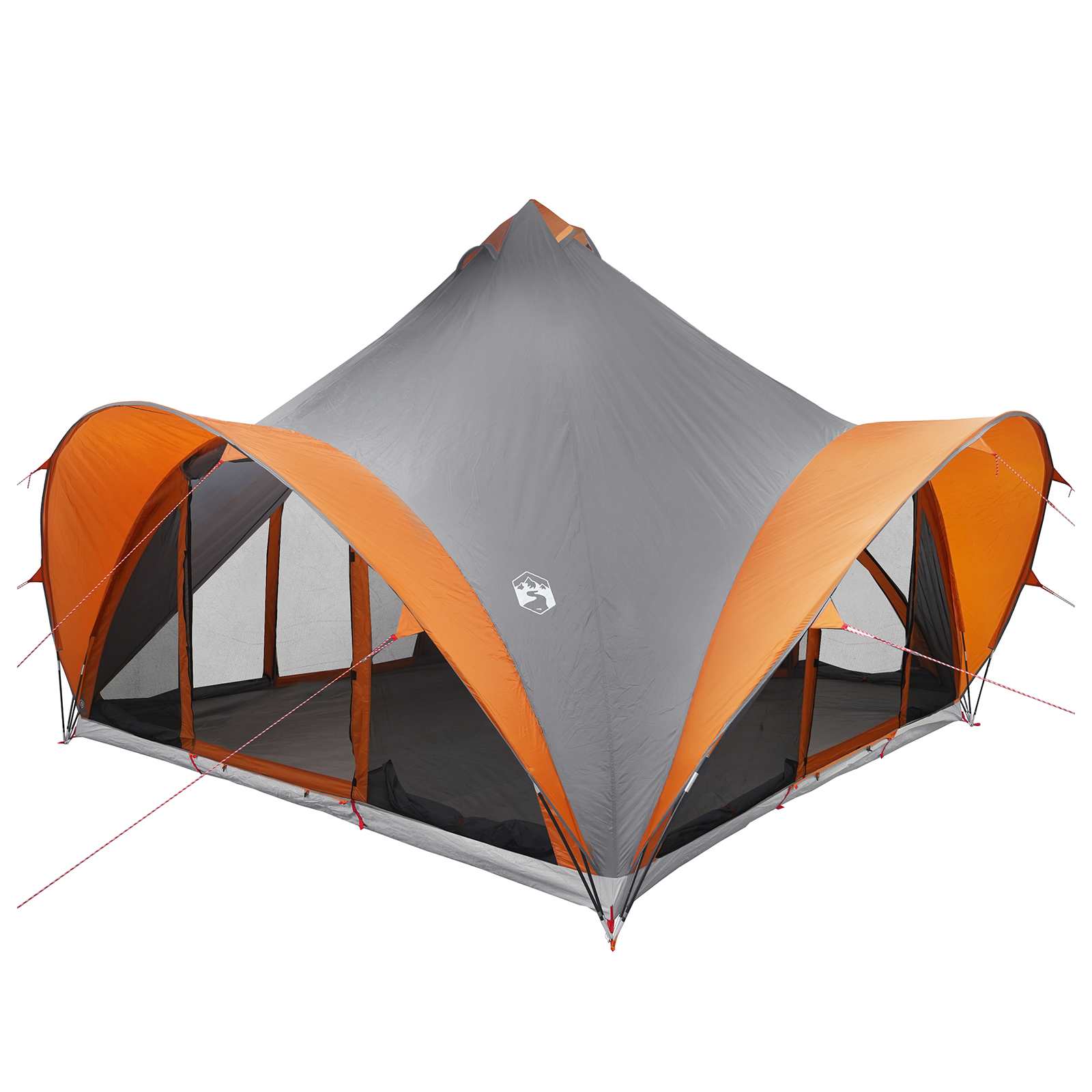 Tipi palapinė su stogu Pilka ir oranžinė 6 asmenims