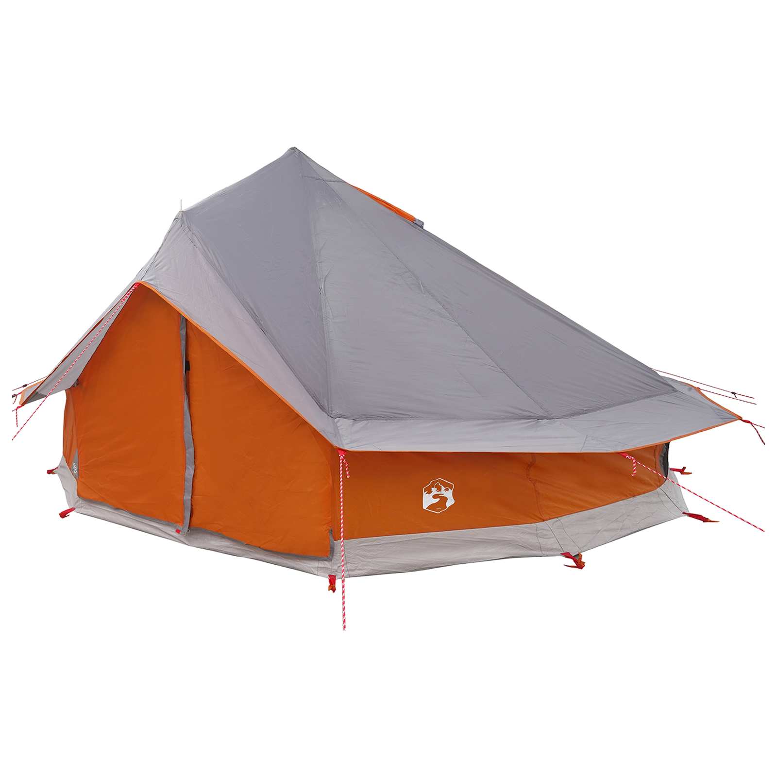 Tipi palapinė su stogu Pilka ir oranžinė 700 x 700 x 395 cm