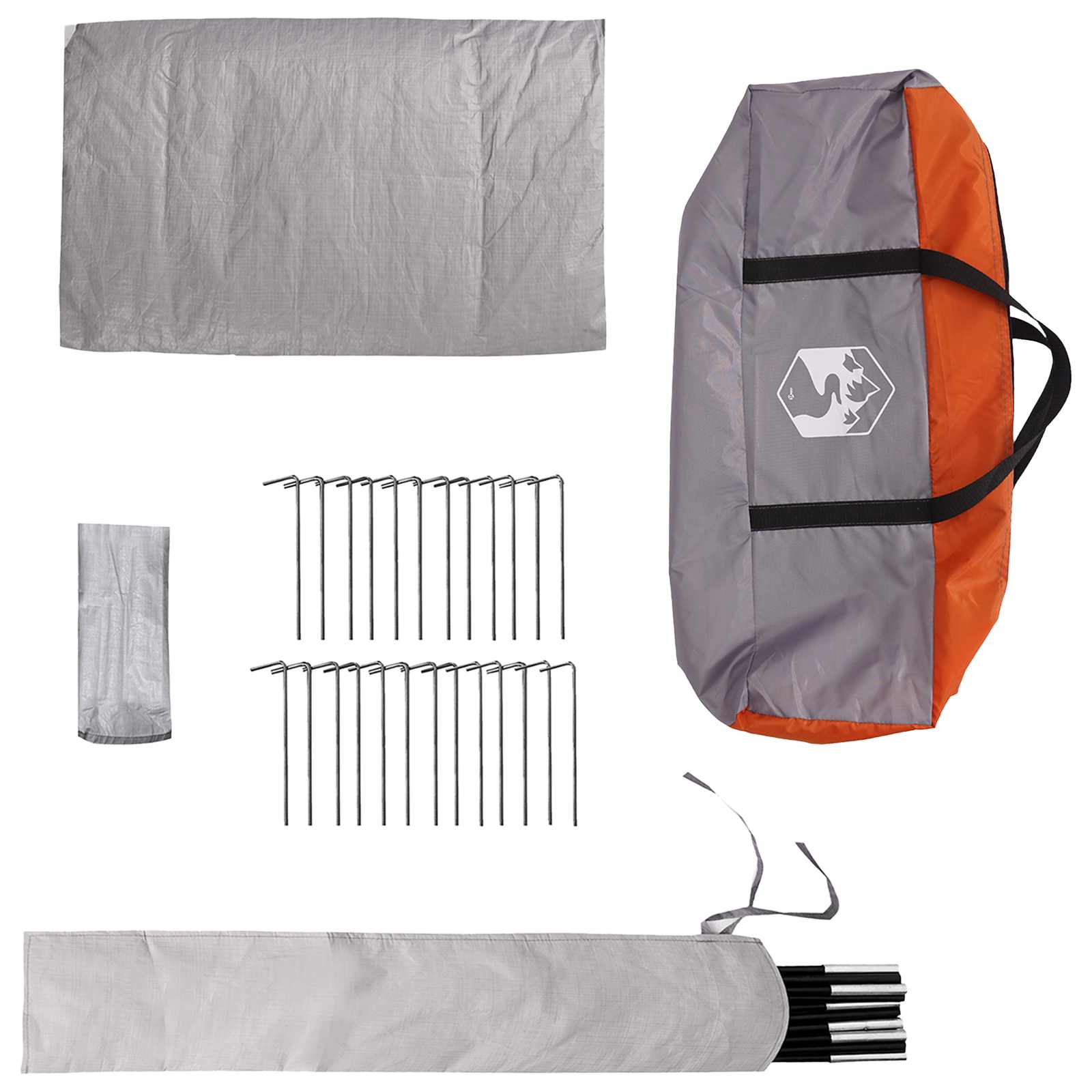 Tipi palapinė su stogu Pilka ir oranžinė 800 x 800 x 430 cm