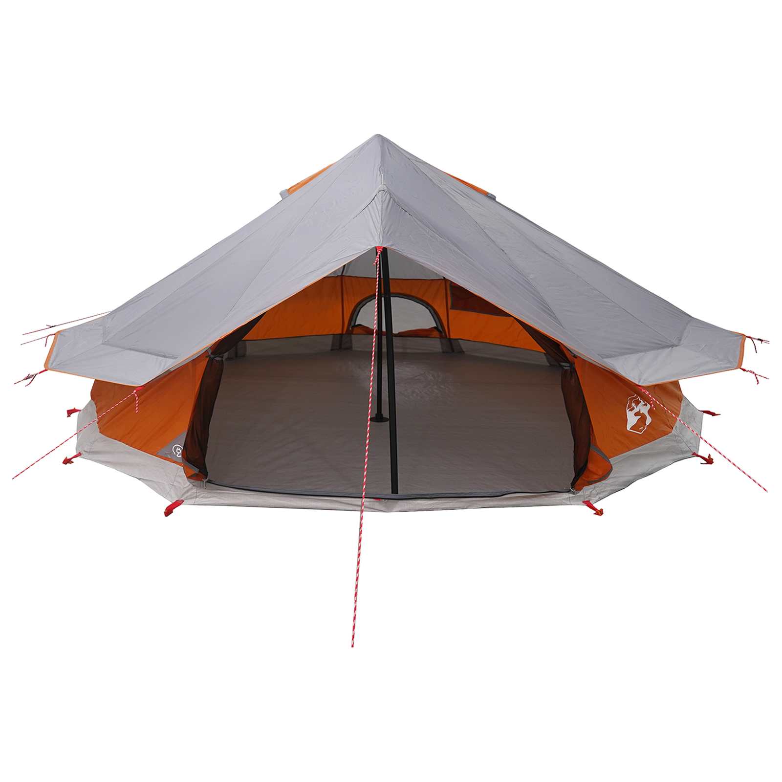 Tipi palapinė su stogu Pilka ir oranžinė 800 x 800 x 430 cm