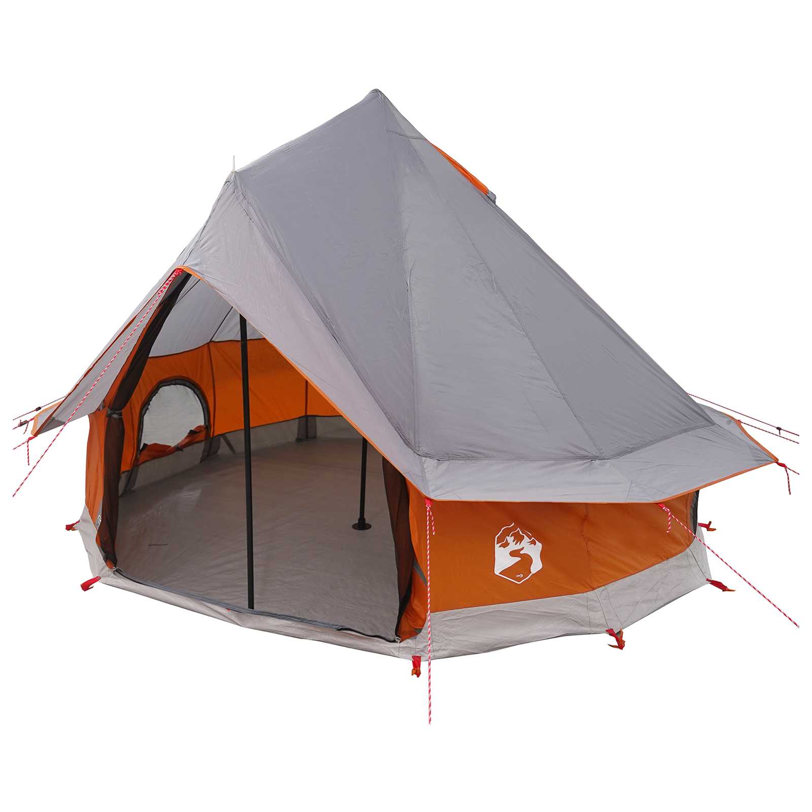 Tipi palapinė su stogu Pilka ir oranžinė 250 x 250 cm