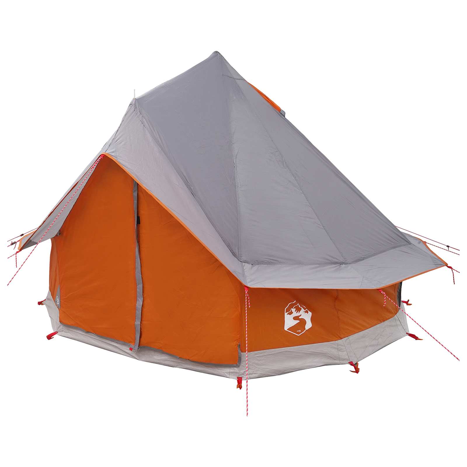 Tipi palapinė su stogu Pilka ir oranžinė 250 x 250 cm