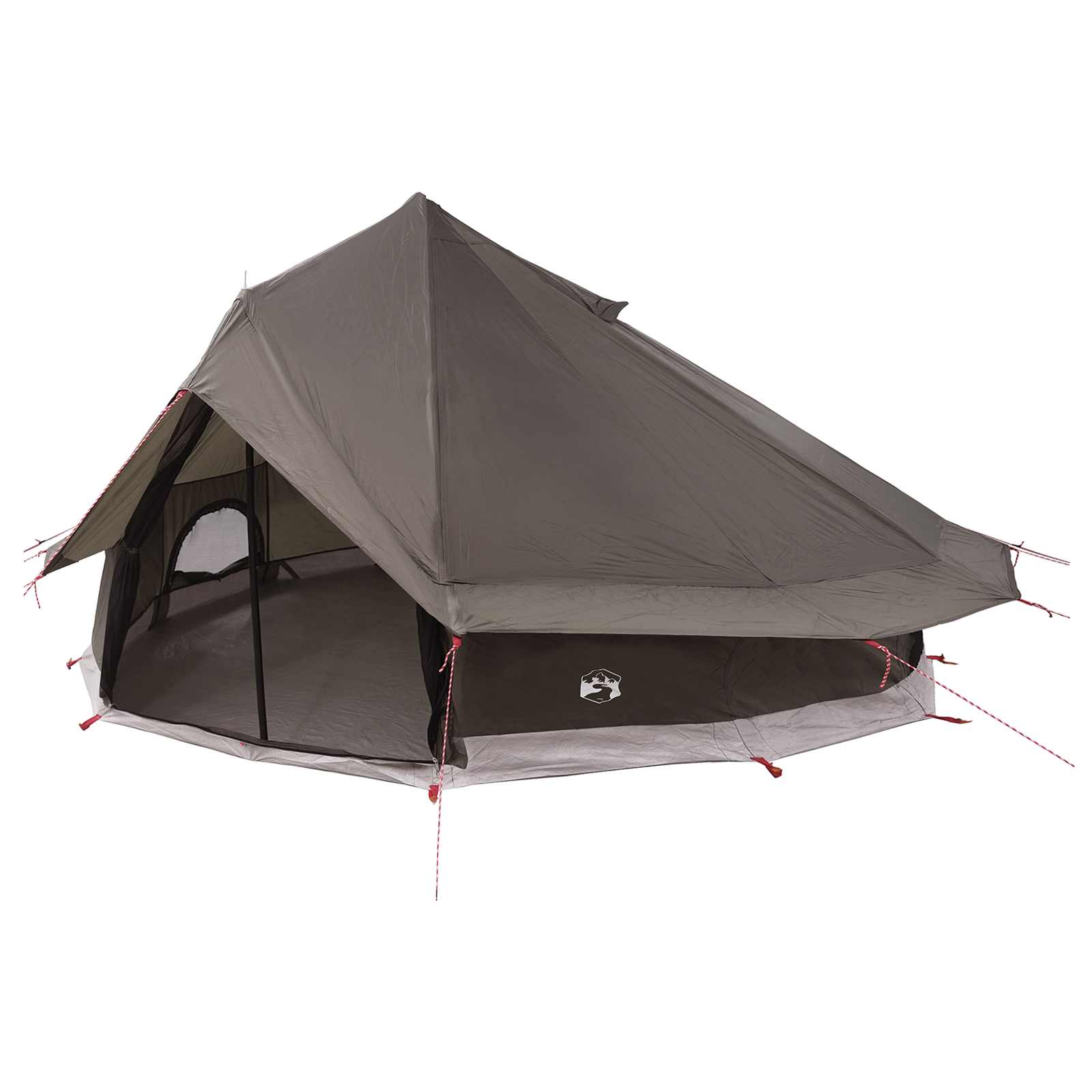 Tipi palapinė su stogu Ruda Pilka 700 x 700 x 395 cm