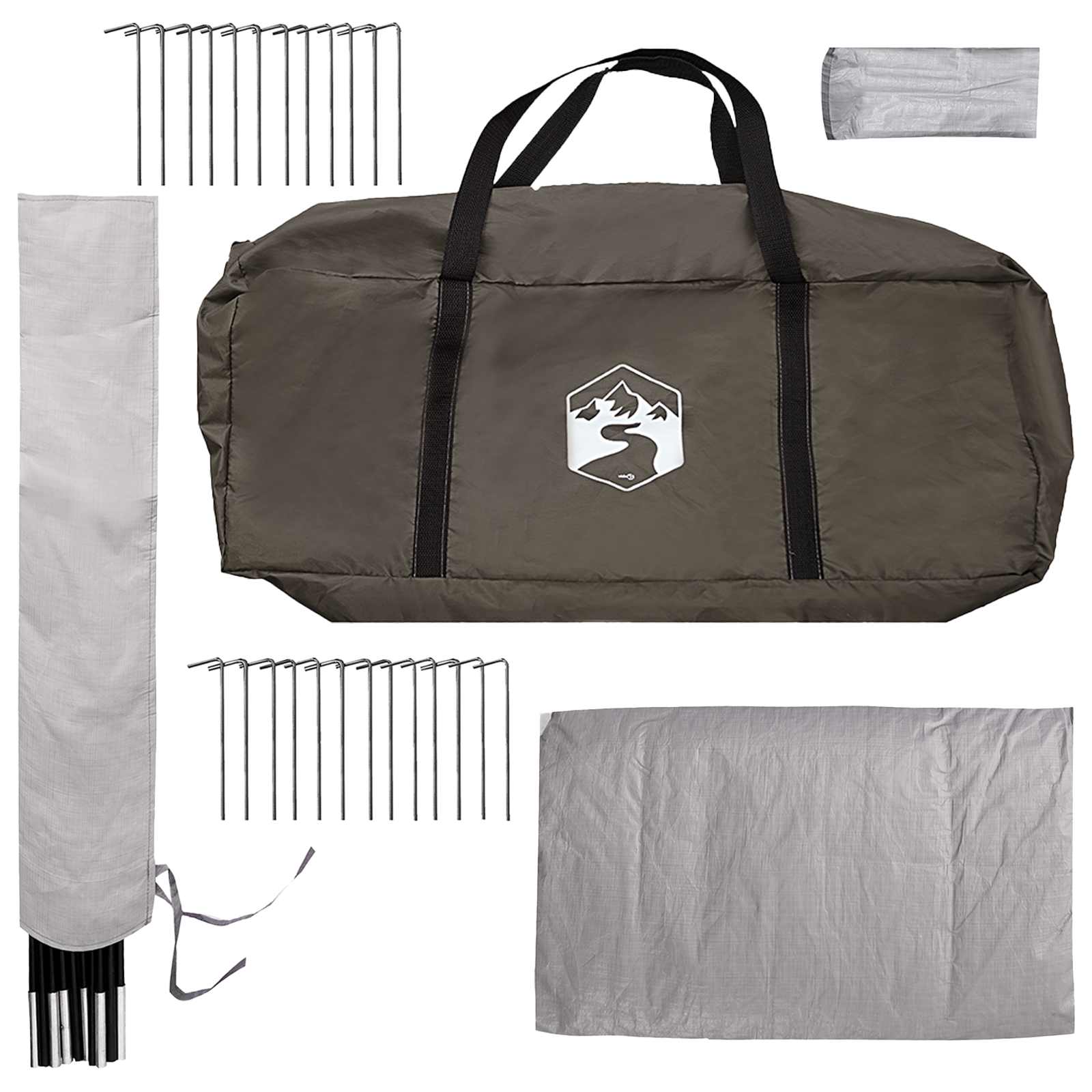 Tipi palapinė su stogu Ruda Pilka 800 x 800 x 430 cm