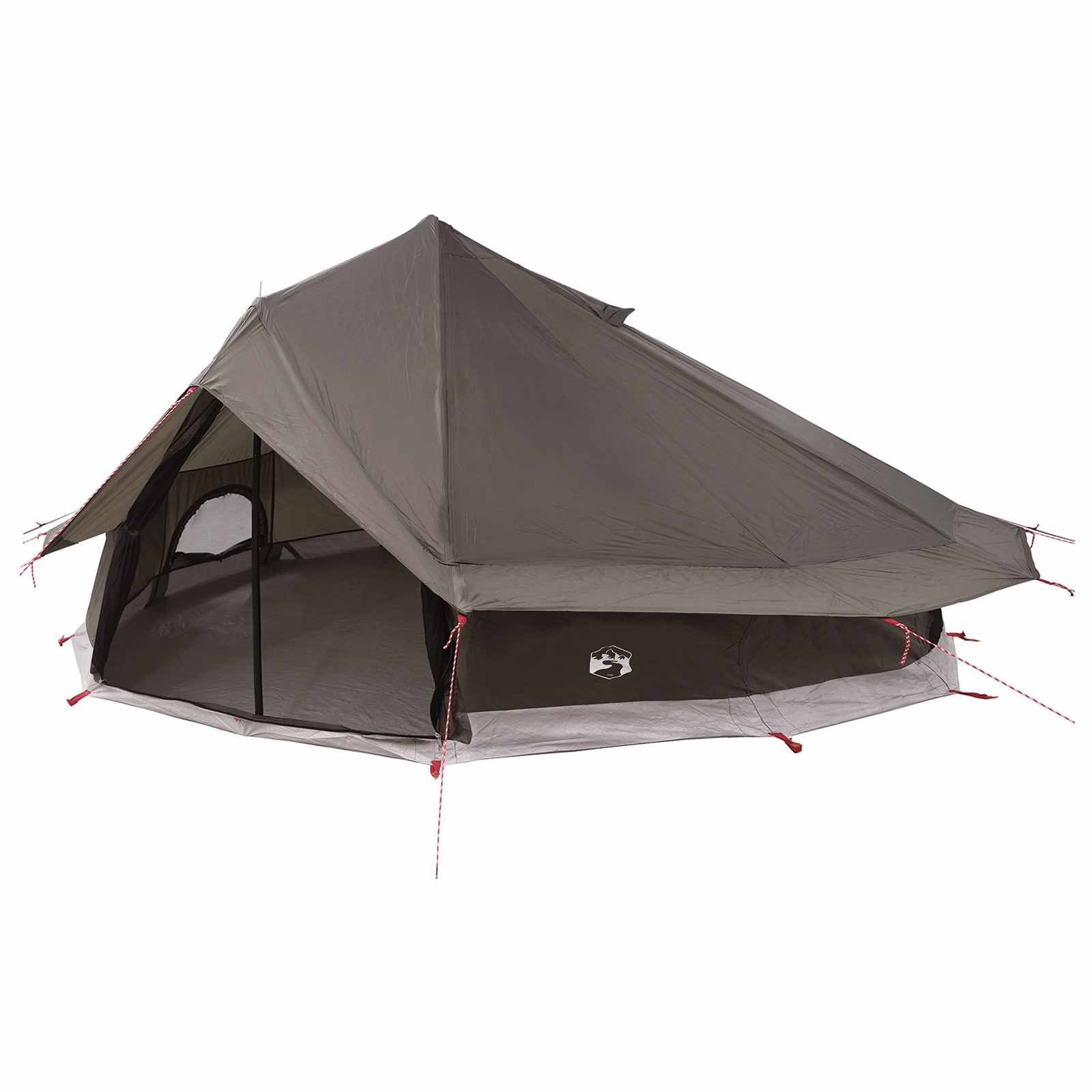 Tipi palapinė su stogu Ruda Pilka 800 x 800 x 430 cm