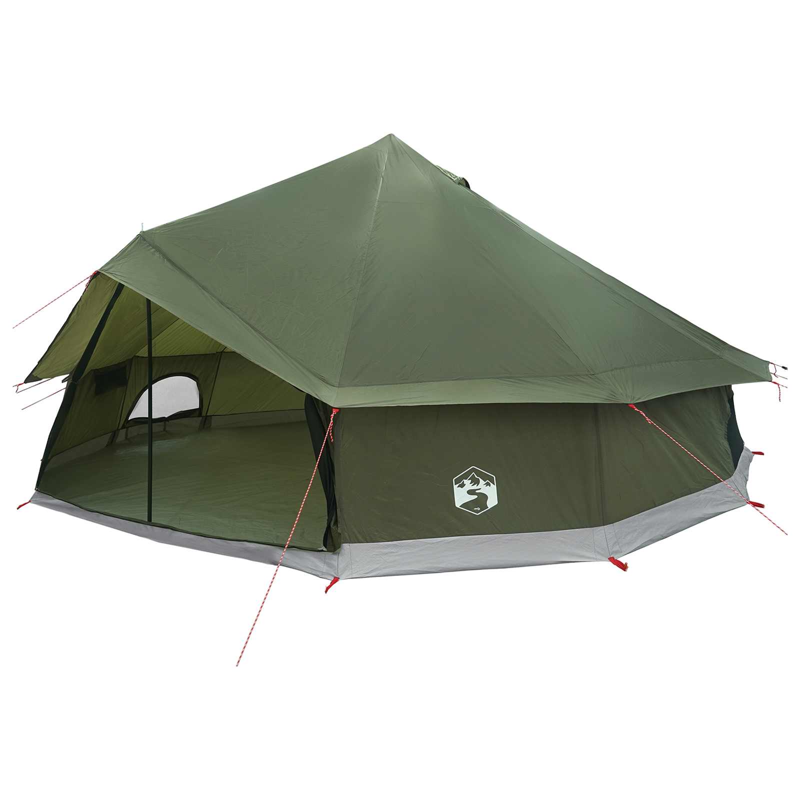 Tipi palapinė su stogu Alyvuogių žalia 600 x 600 x 350 cm