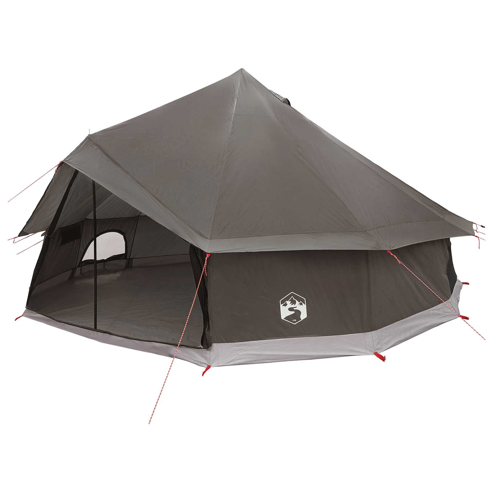 Tipi palapinė su stogu Ruda Pilka 600 x 600 x 350 cm