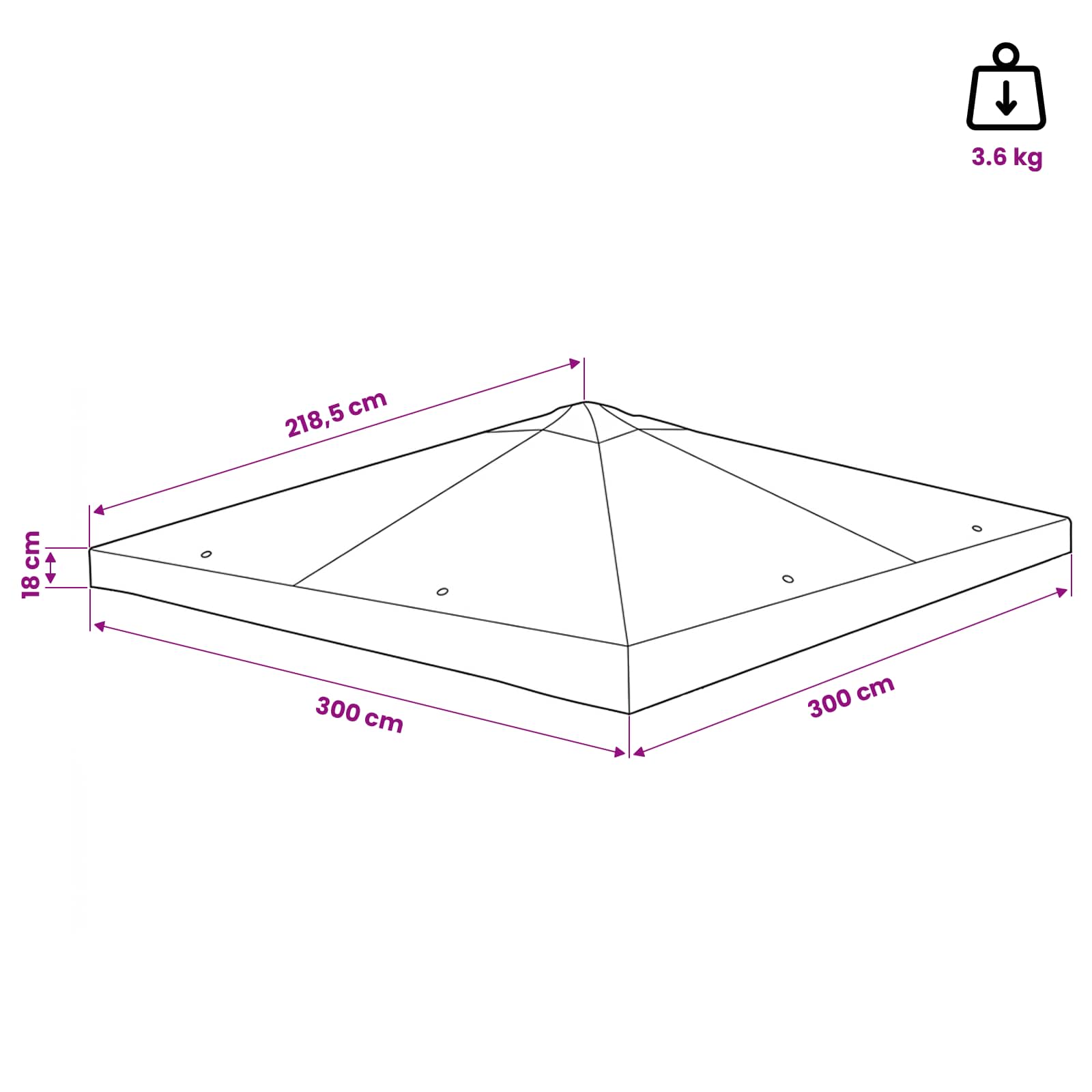 Paviljono uždanga Taupe 300 x 300 cm Poliesteris ir plienas