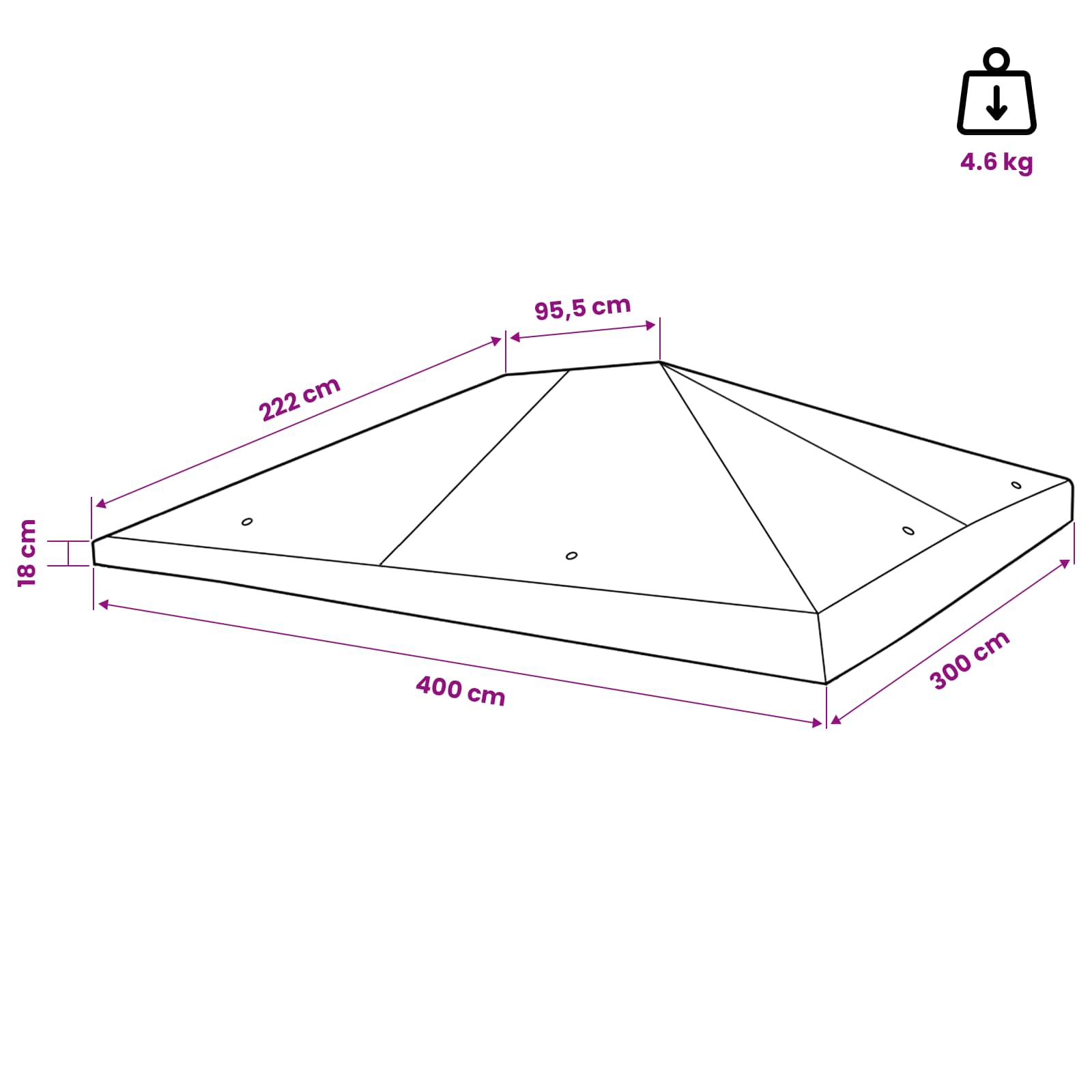Paviljono uždanga 300 x 400 cm Mėlyna