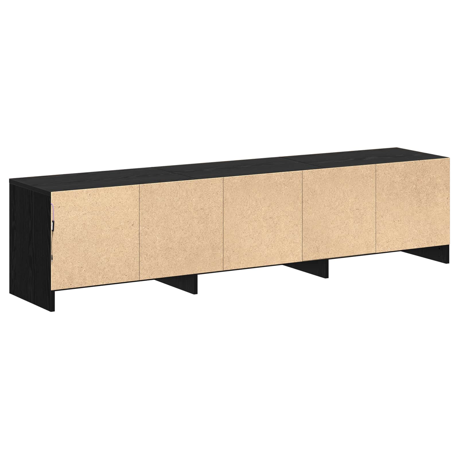 TV Cabinet with LED Black Oak 165 x 34 x 40 cm