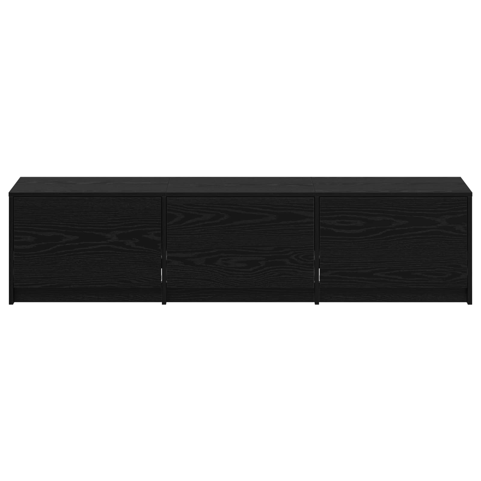 TV Cabinet with LED Black Oak 165 x 34 x 40 cm