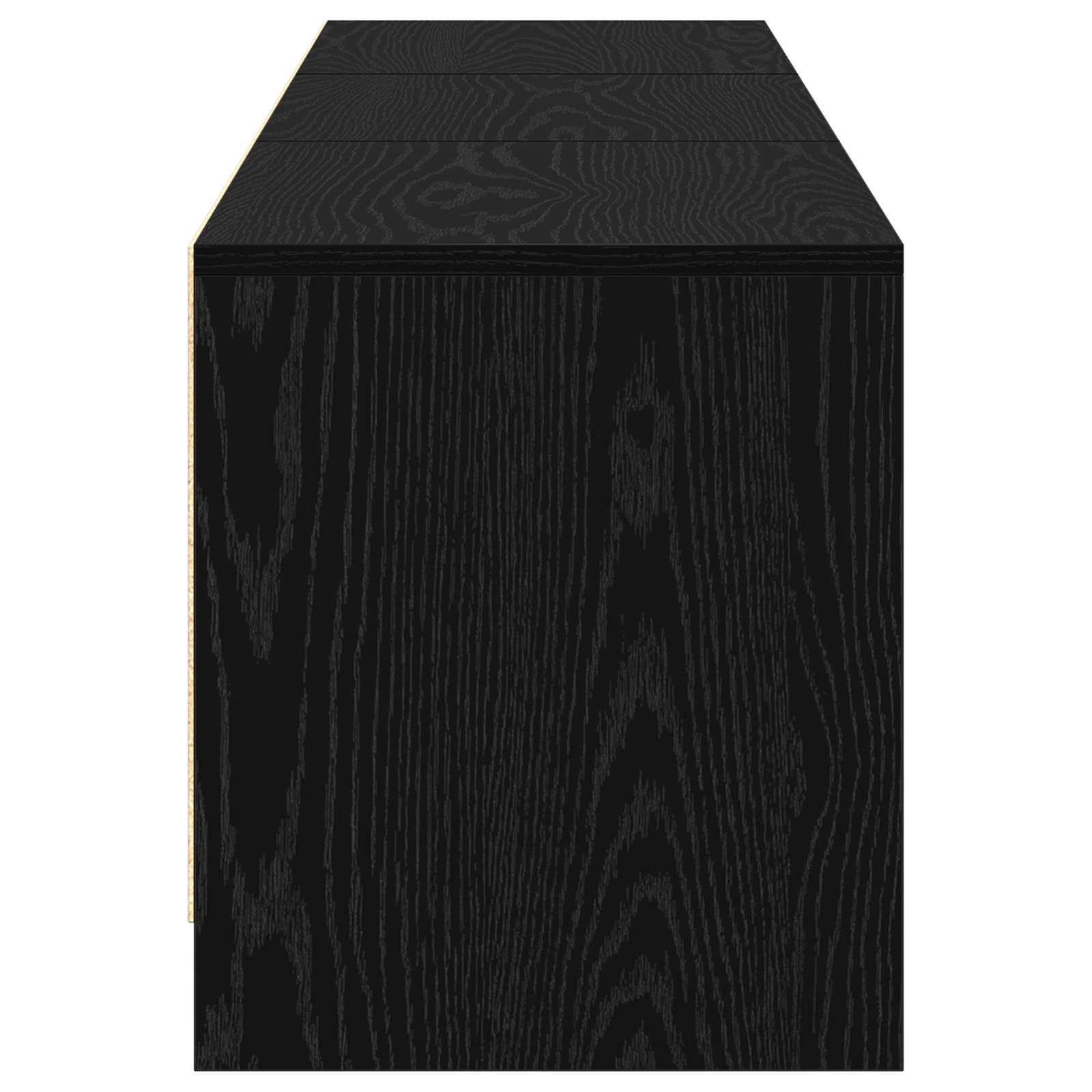 TV Cabinet with LED Black Oak 165 x 34 x 40 cm