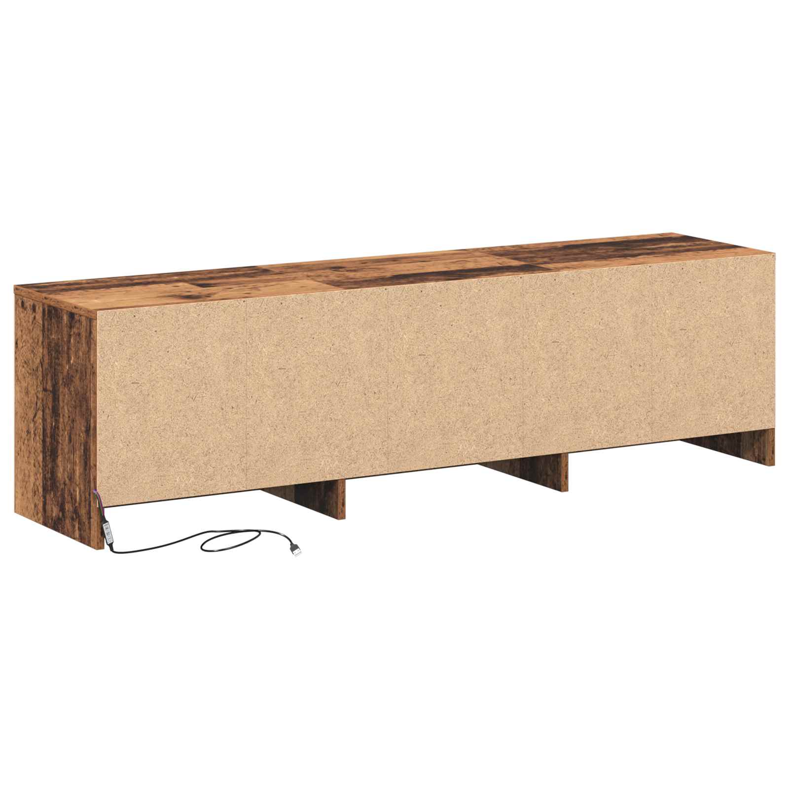 TV Cabinet with LED Old Wood 140 x 34 x 40 cm