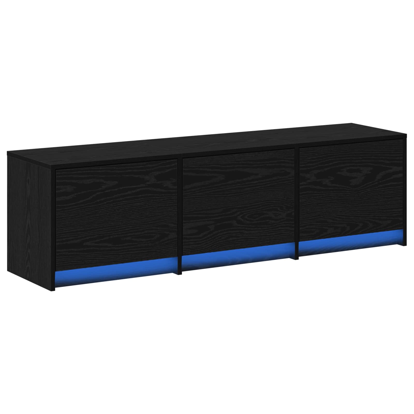 TV Cabinet with LED Black Oak 140 x 34 x 40 cm