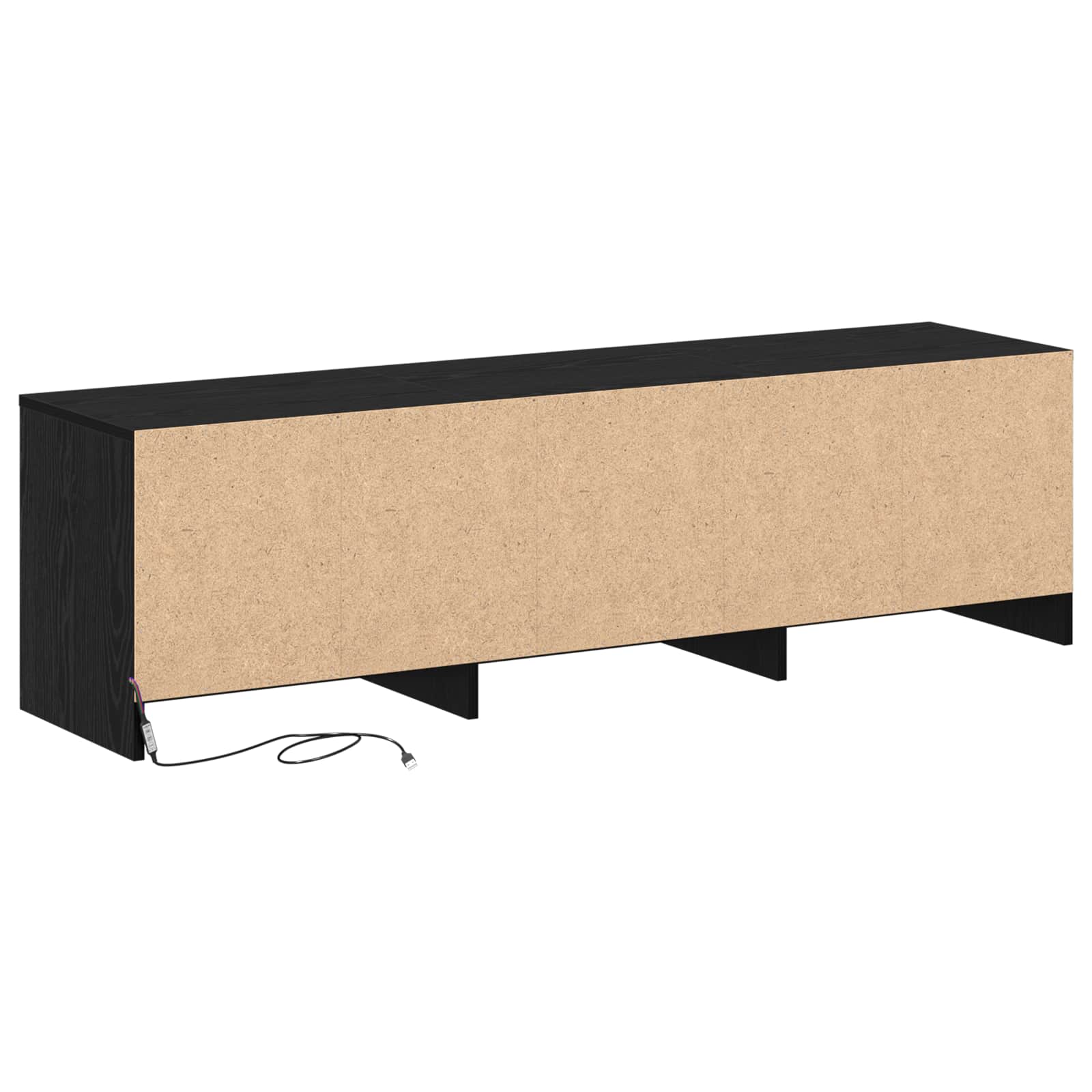 TV Cabinet with LED Black Oak 140 x 34 x 40 cm
