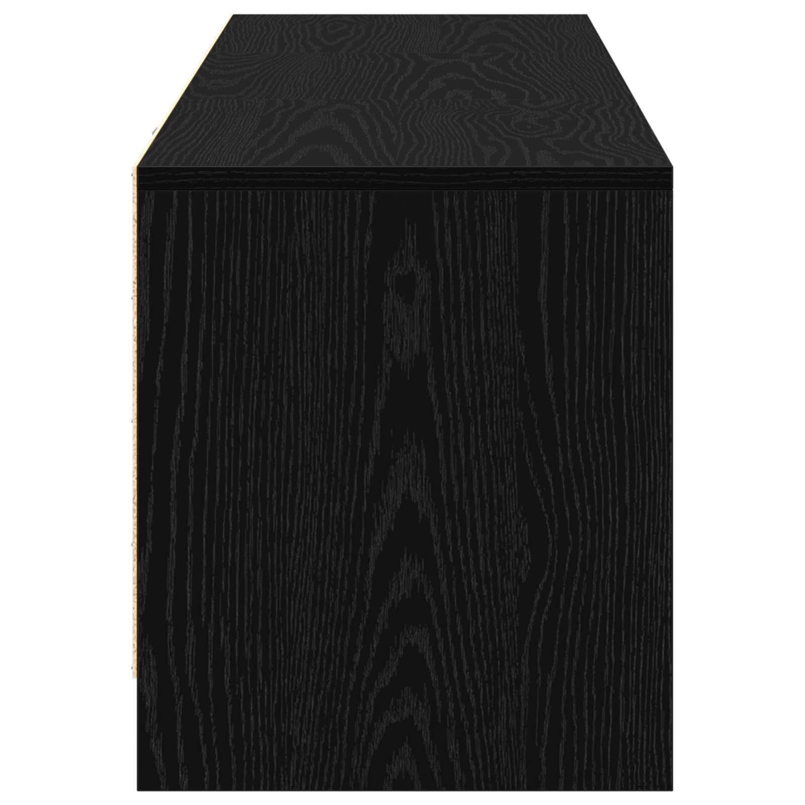 TV Cabinet with LED Black Oak 140 x 34 x 40 cm