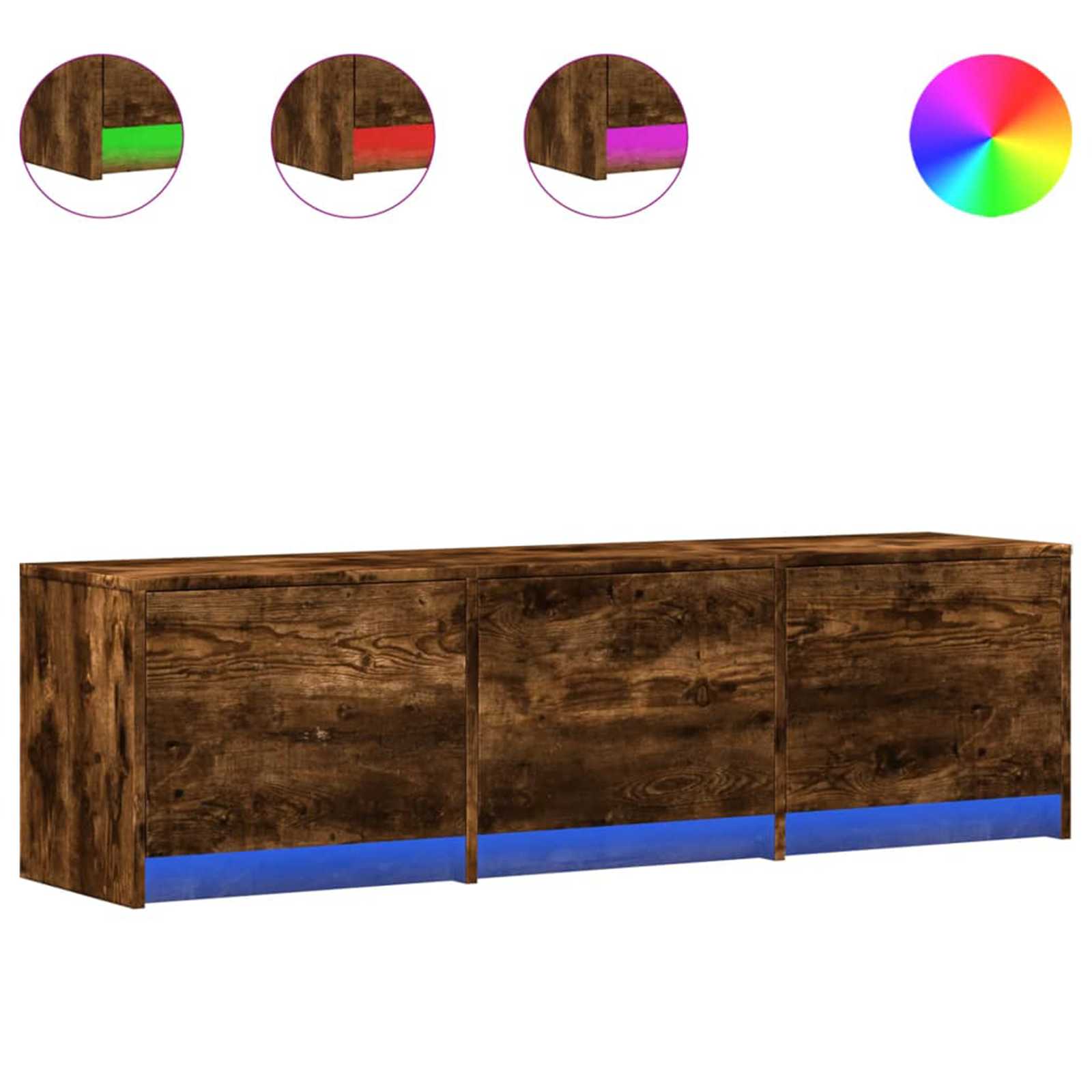 TV skapītis ar LED Smoked ozols 140 x 34 x 40 cm