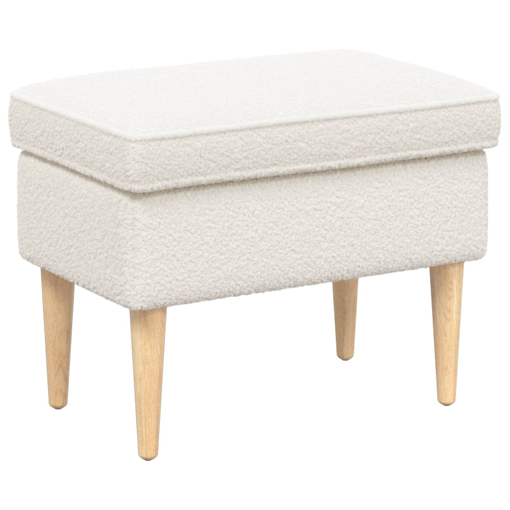 Pėdų staliukas Kreminė 55 x 35 x 41 cm Bouclé