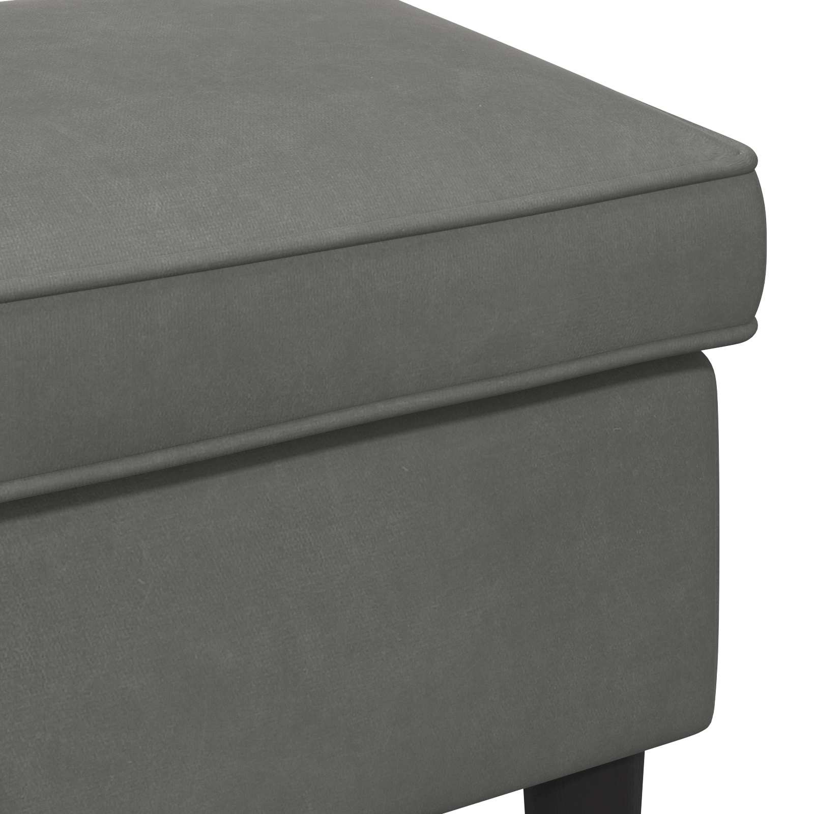 Pėdų staliukas Tamsiai pilka 55 x 35 x 41 cm Aksomas