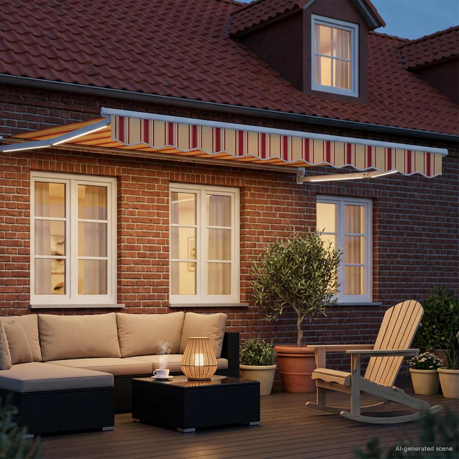 Rankinė ištraukiama markizė su LED Įvairiaspalvis 3 x 2 m