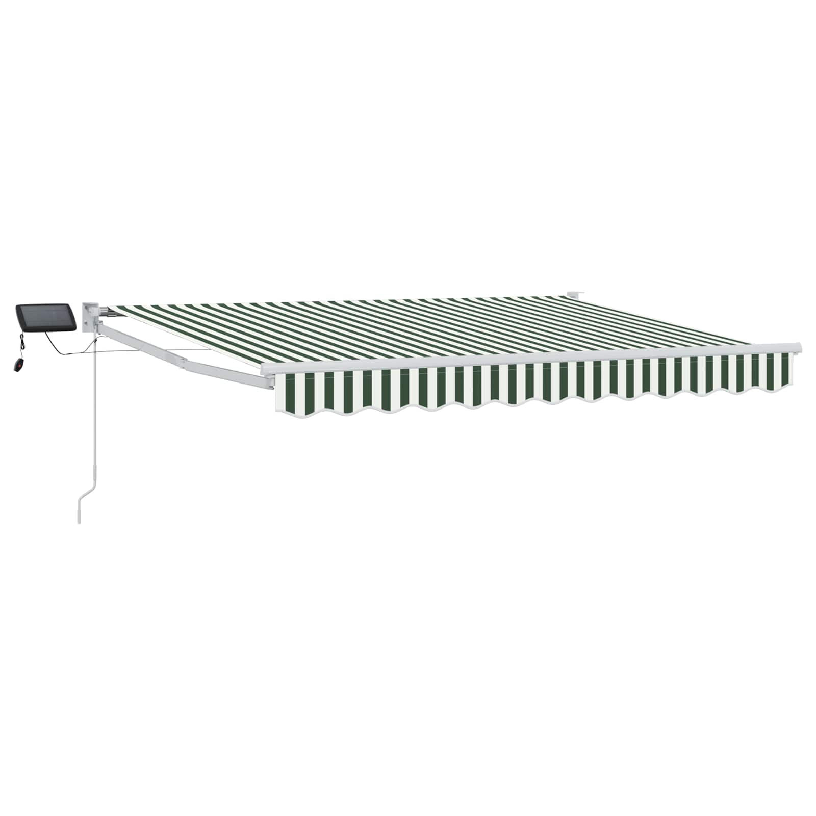 Rankinė ištraukiama markizė su LED Žalia ir balta 3,5 x 2 m