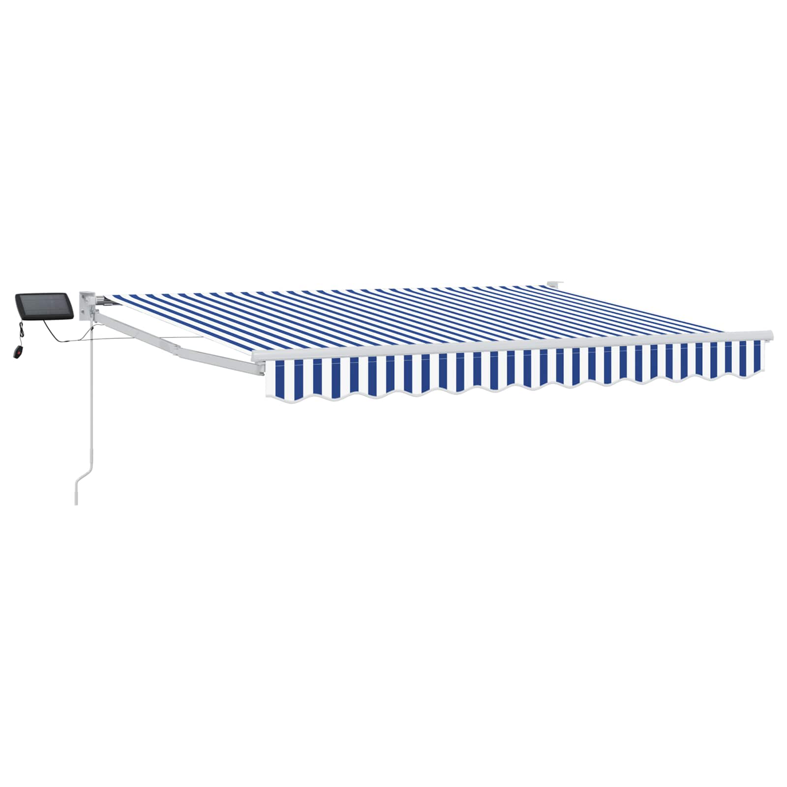 Rankinė ištraukiama markizė su LED Mėlyna ir balta 3,5 x 2,5 m