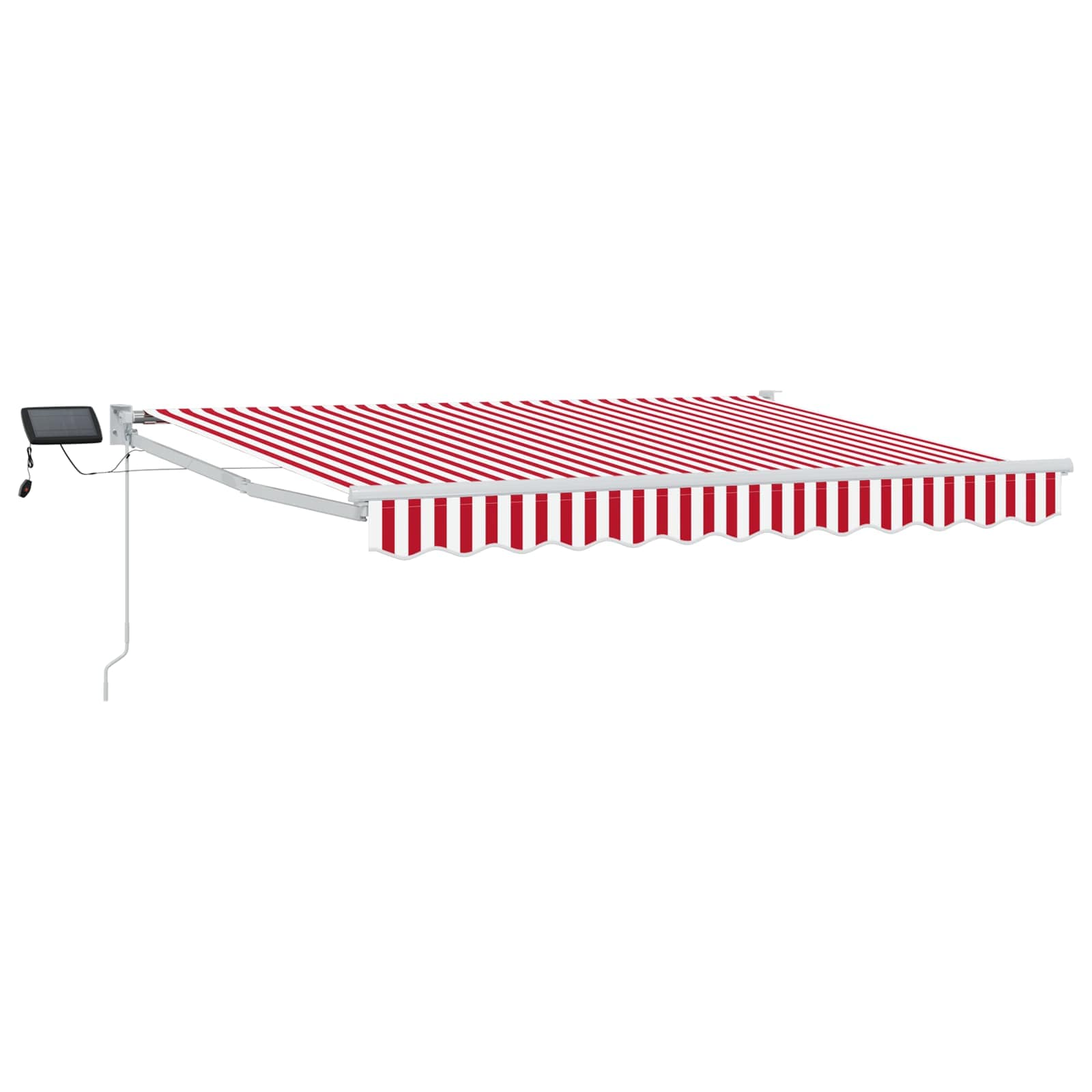 Rankinė ištraukiama markizė su LED Raudona ir balta 3,5 x 2,5 m