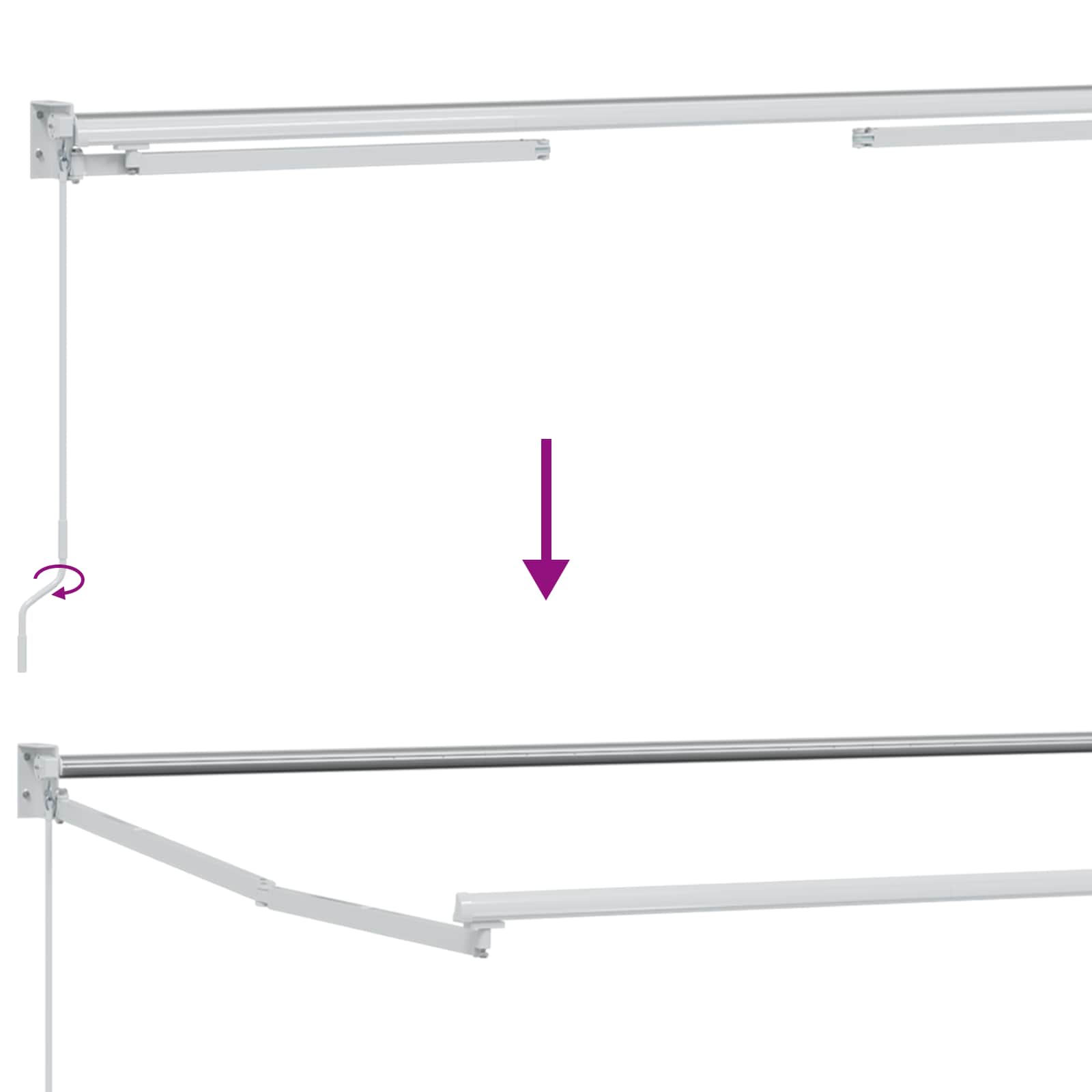 Rankinė ištraukiama markizė su LED 5 x 3 m