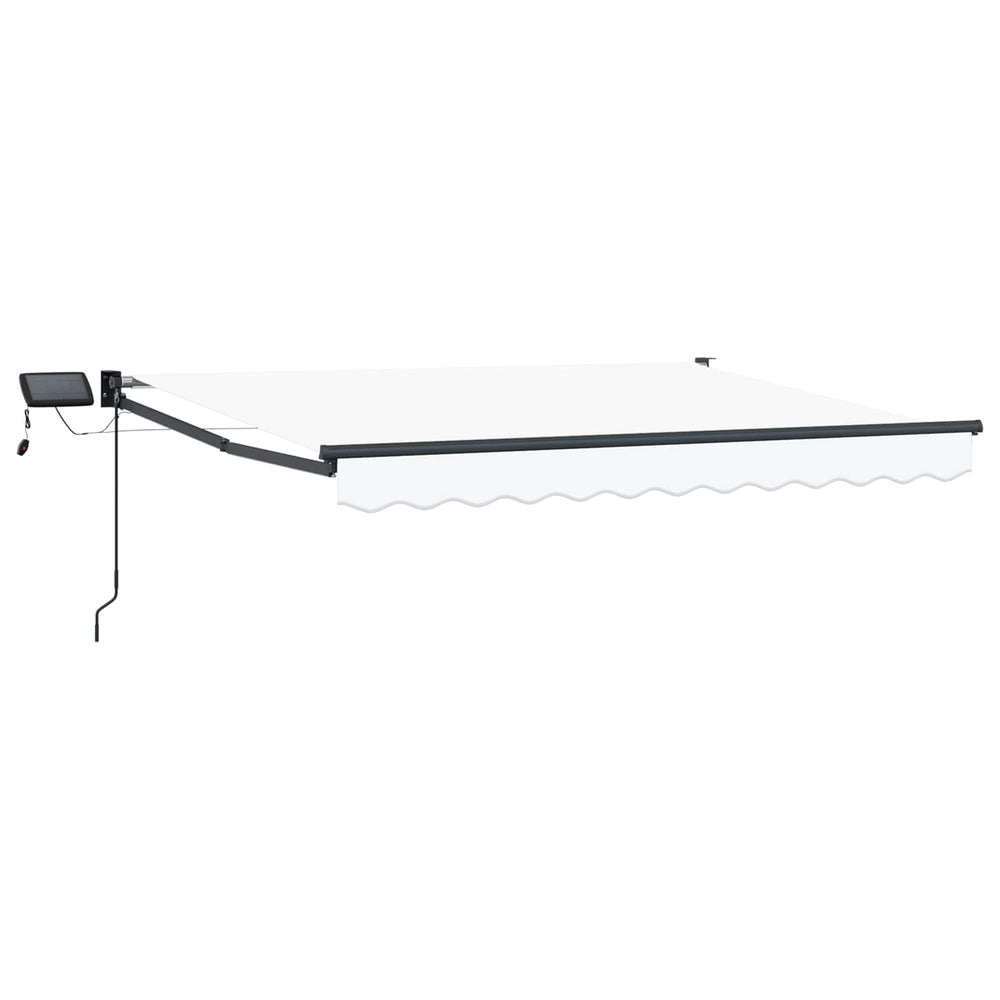 Rankinė ištraukiama markizė su LED Balta ir antracito 3 x 2 m