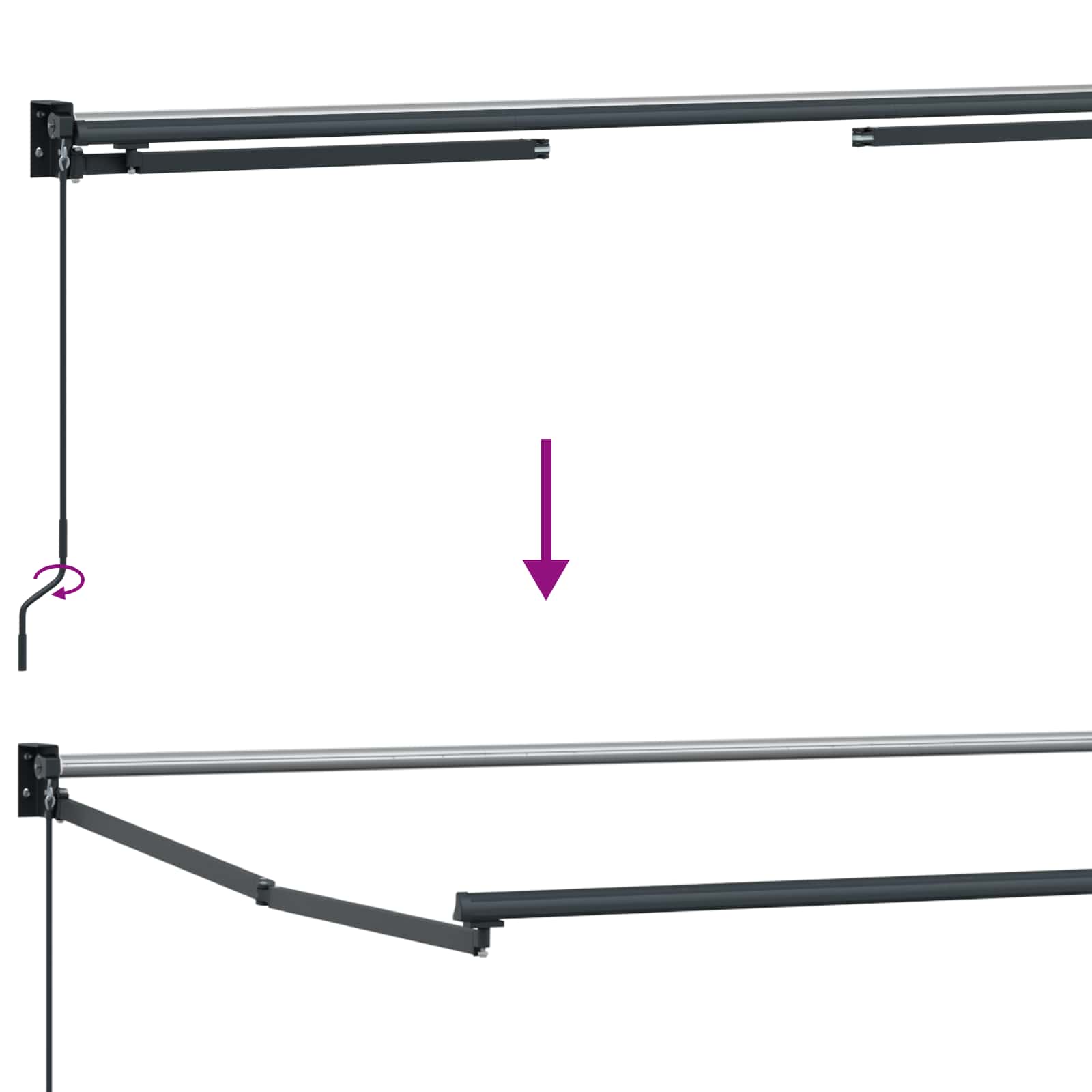 Rankinė ištraukiama markizė su LED 3,5 x 2 m