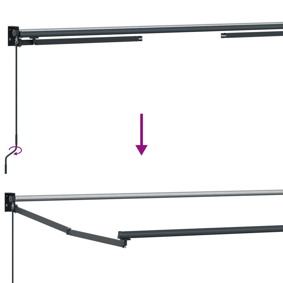 Rankinė ištraukiama markizė su LED Antracitas 4,5 × 3 m