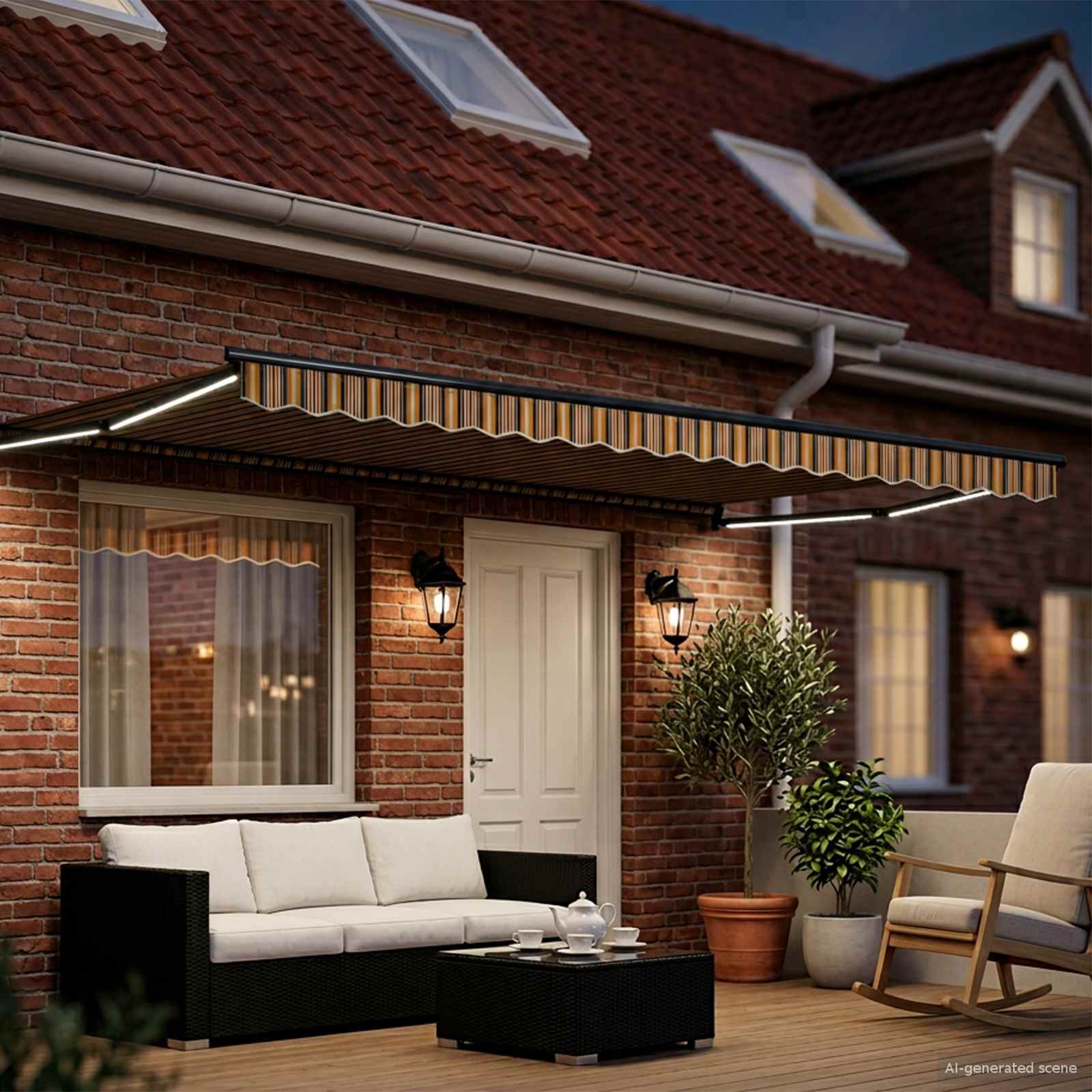 Rankinė ištraukiama markizė su LED 4,5 × 3 m