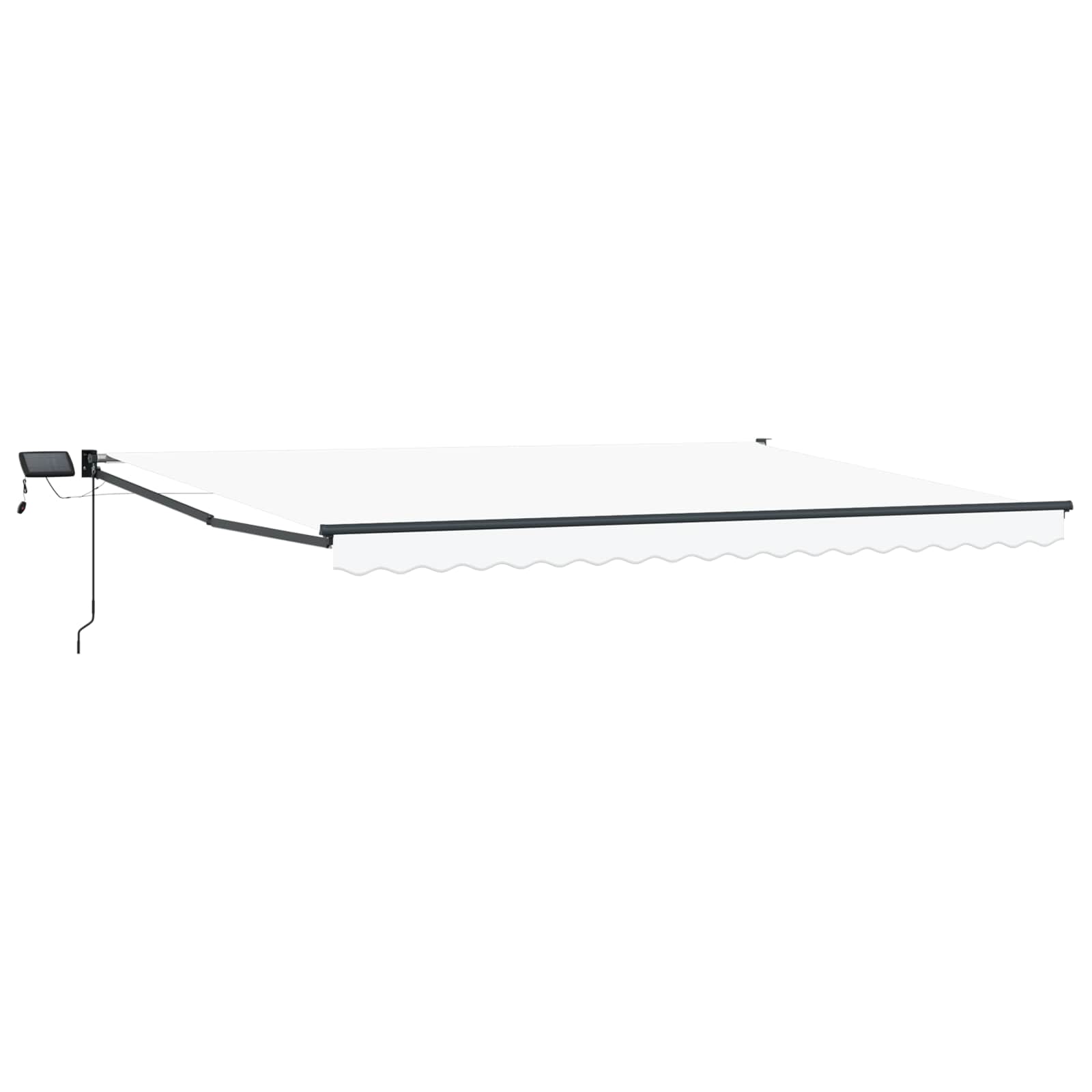 Rankinė ištraukiama markizė su LED Balta ir antracito 5 x 3 m
