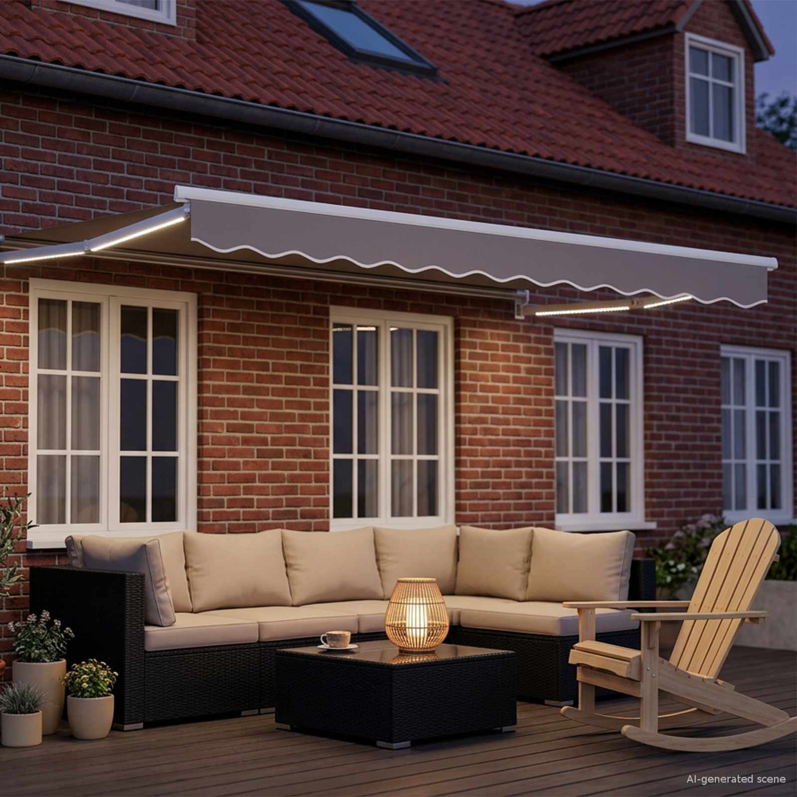 Elektriskā izvelkamā pergola gaiši pelēka 2,5 x 2 m