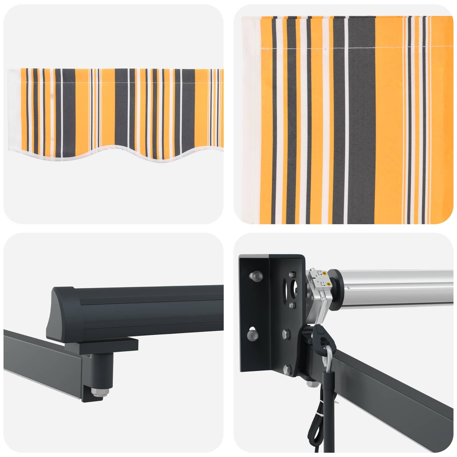 Elektriskā izvelkamā pergola Dzeltena un Pelēka 3 x 2,5 m