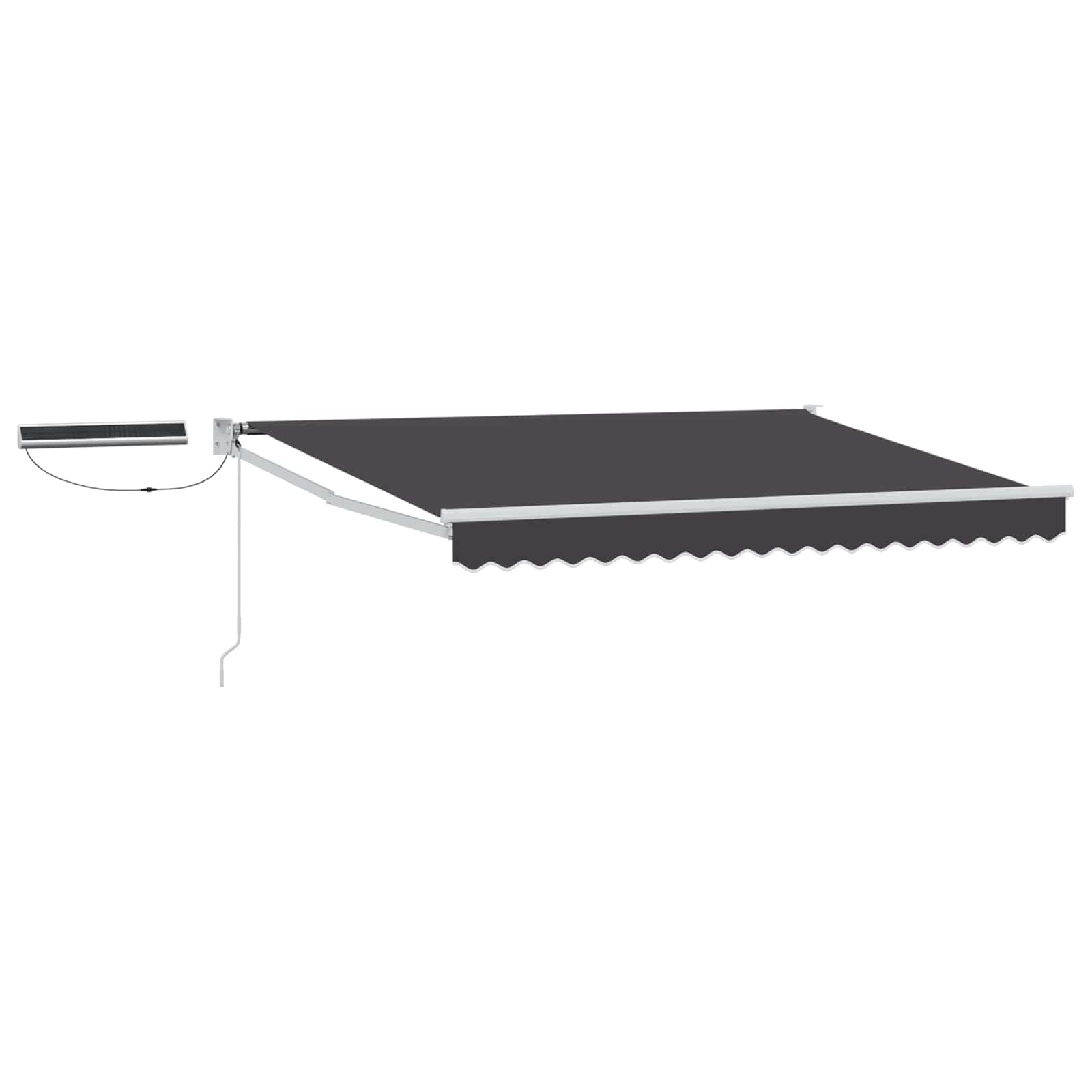 Elektriskais izvelkamais dārza lapenes tents, antracītpelēks un balts, 3 x 2 m