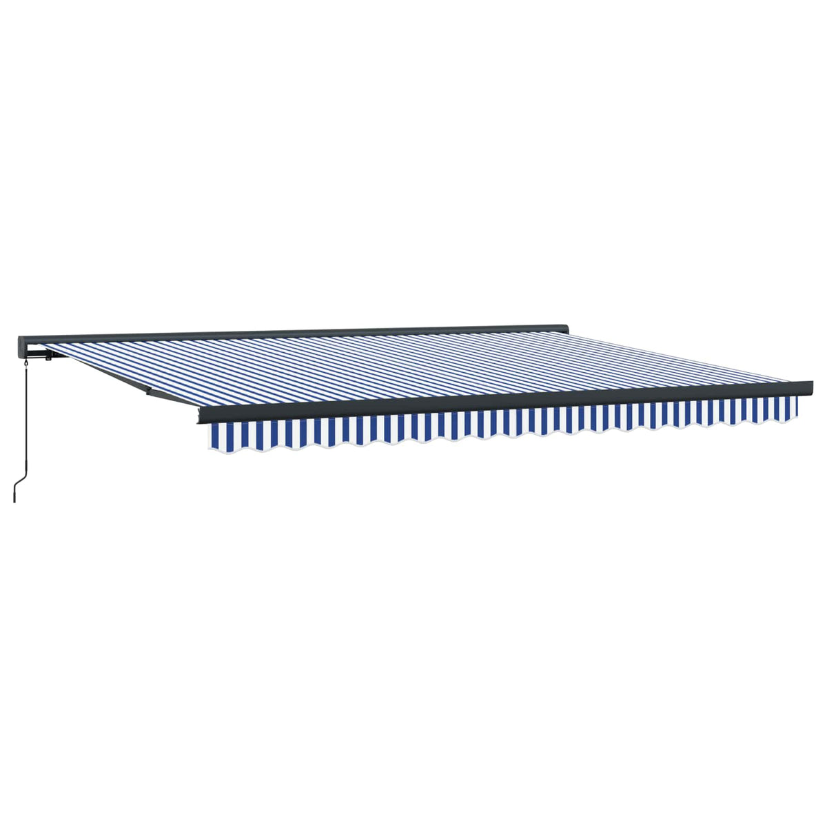 Ištraukiama markizė Mėlyna ir balta 400 × 300 cm Audinys ir aliuminis