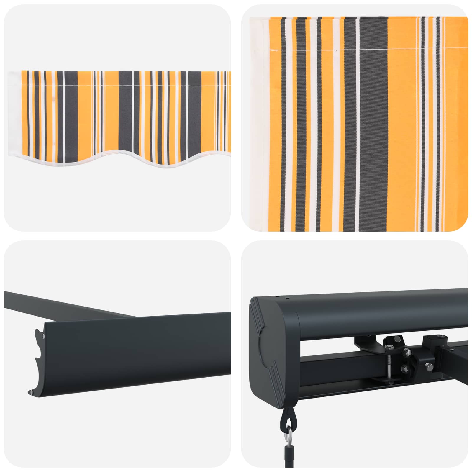 Retractable Awning Yellow and Grey 400 × 300 cm