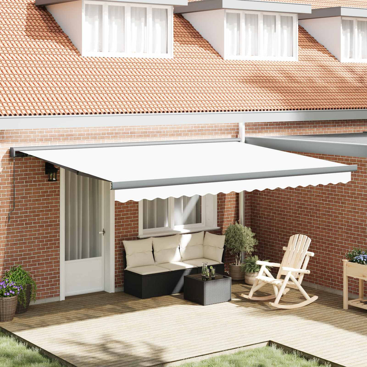 Rankinė markizė 4 x 3 m Balta 100% poliesteris