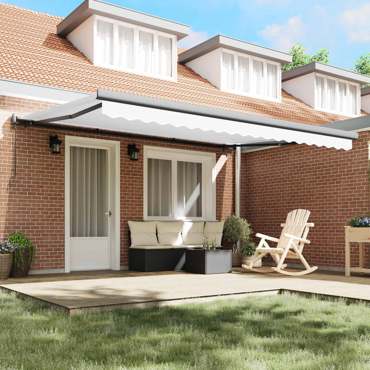 Rankinė markizė 4 x 3 m Balta 100% poliesteris