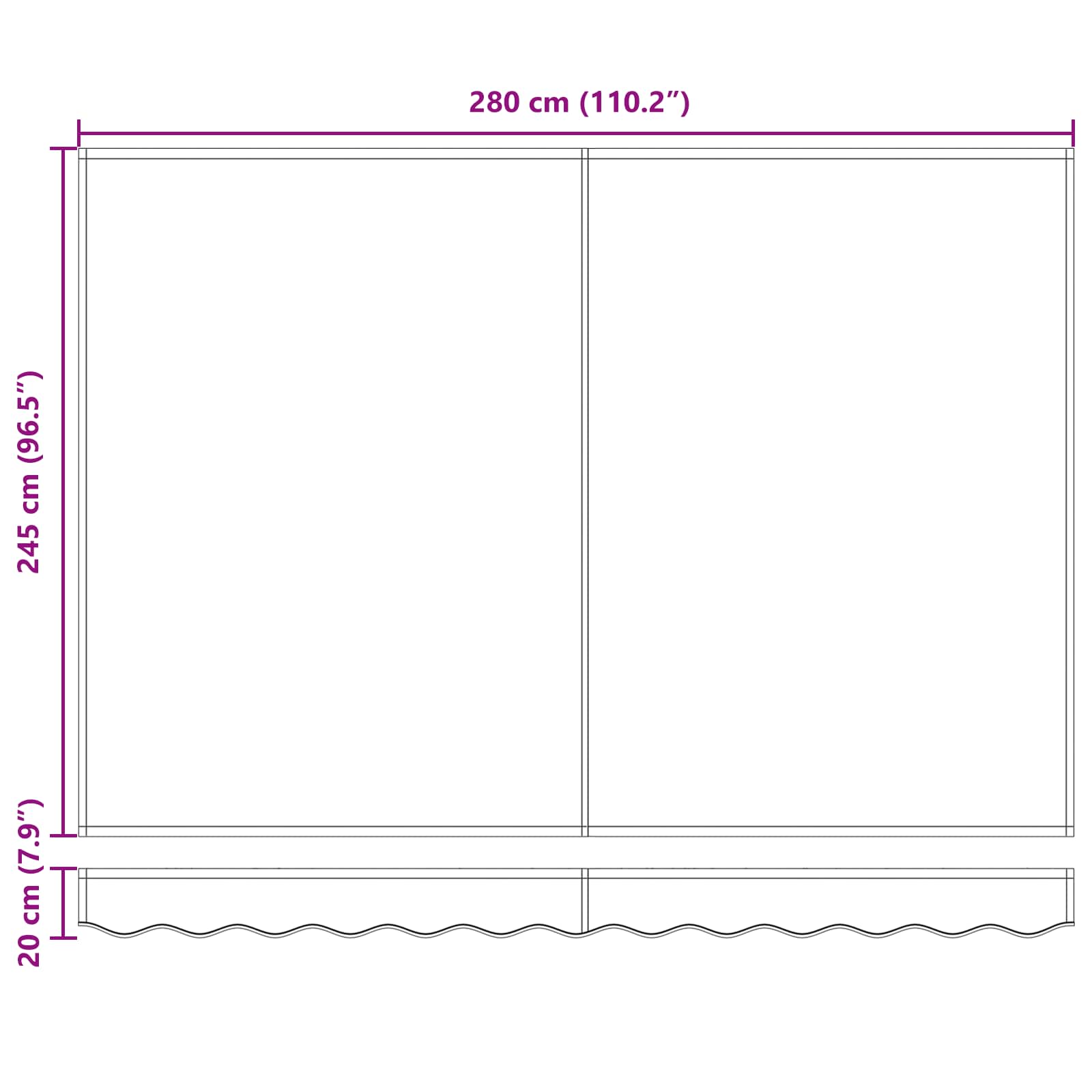 Rankinė sulankstoma markizė Antracito 3 x 2,5 m