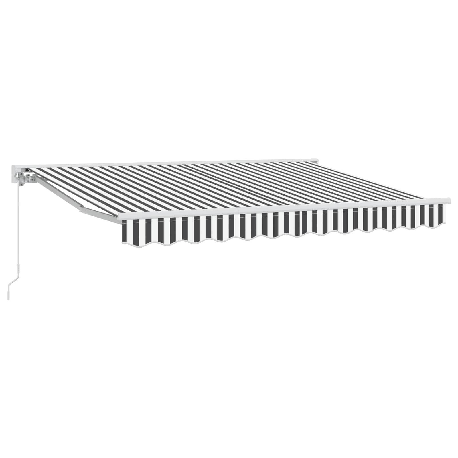 Rankinė sulankstoma markizė Antracito ir baltos 3 x 2,5 m