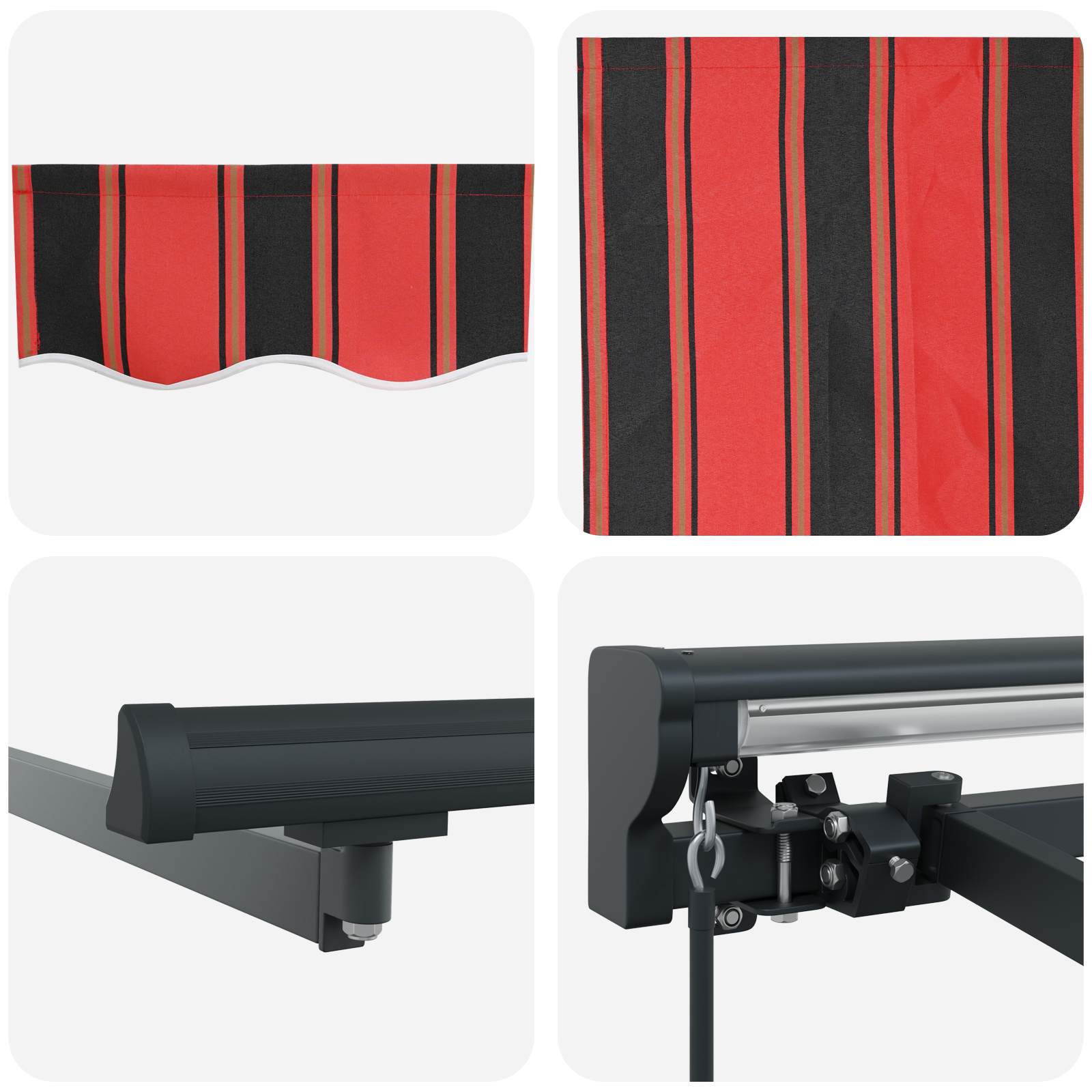 Manual Folding Awning Orange, Black and Yellow