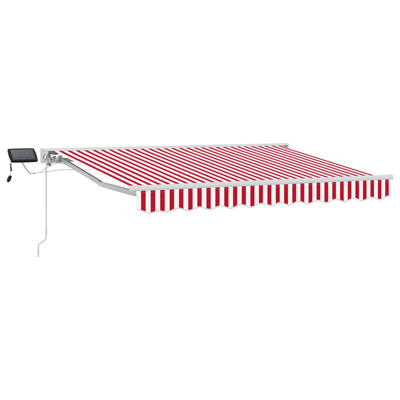 Rankinis markizės rėmas su LED Raudona ir balta 3 x 2,5 m