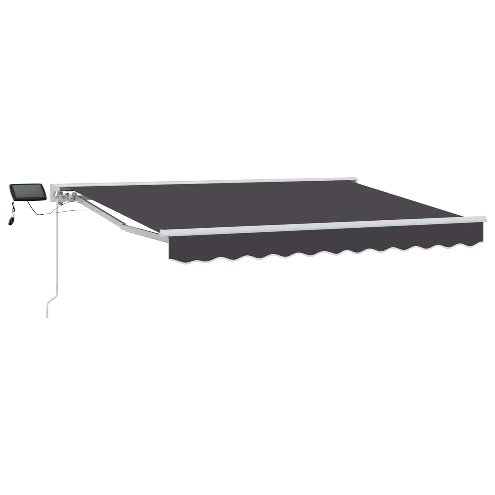 Manuālā nojumes rāmis ar LED Antracīts 3,5 x 2,5 m
