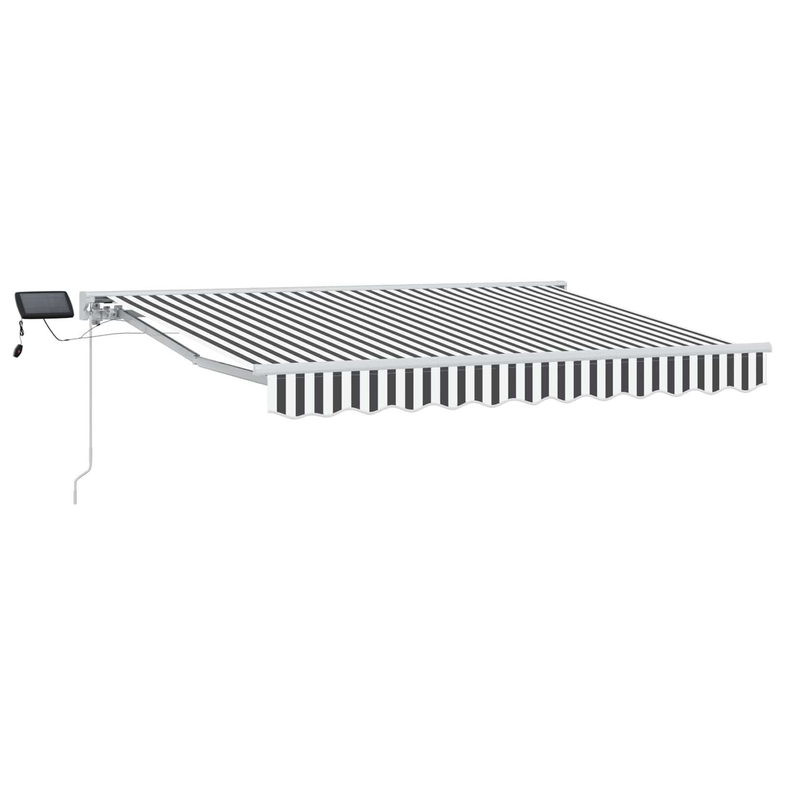 Manuāli vadāma nojume ar LED apgaismojumu antracīta un baltā krāsā 3,5 x 2,5 m