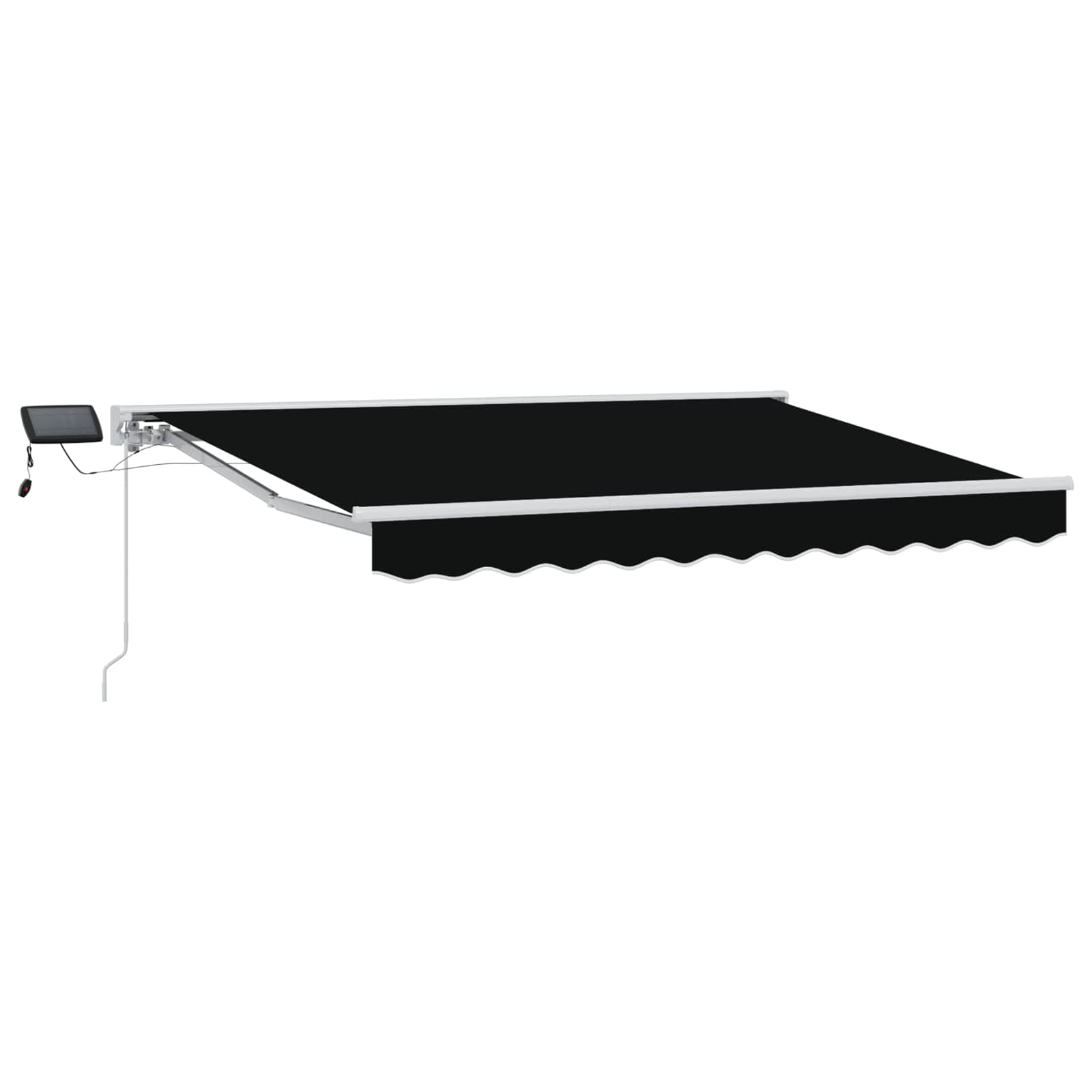 Manual Awning Frame with LED Black 3.5 x 2.5 m
