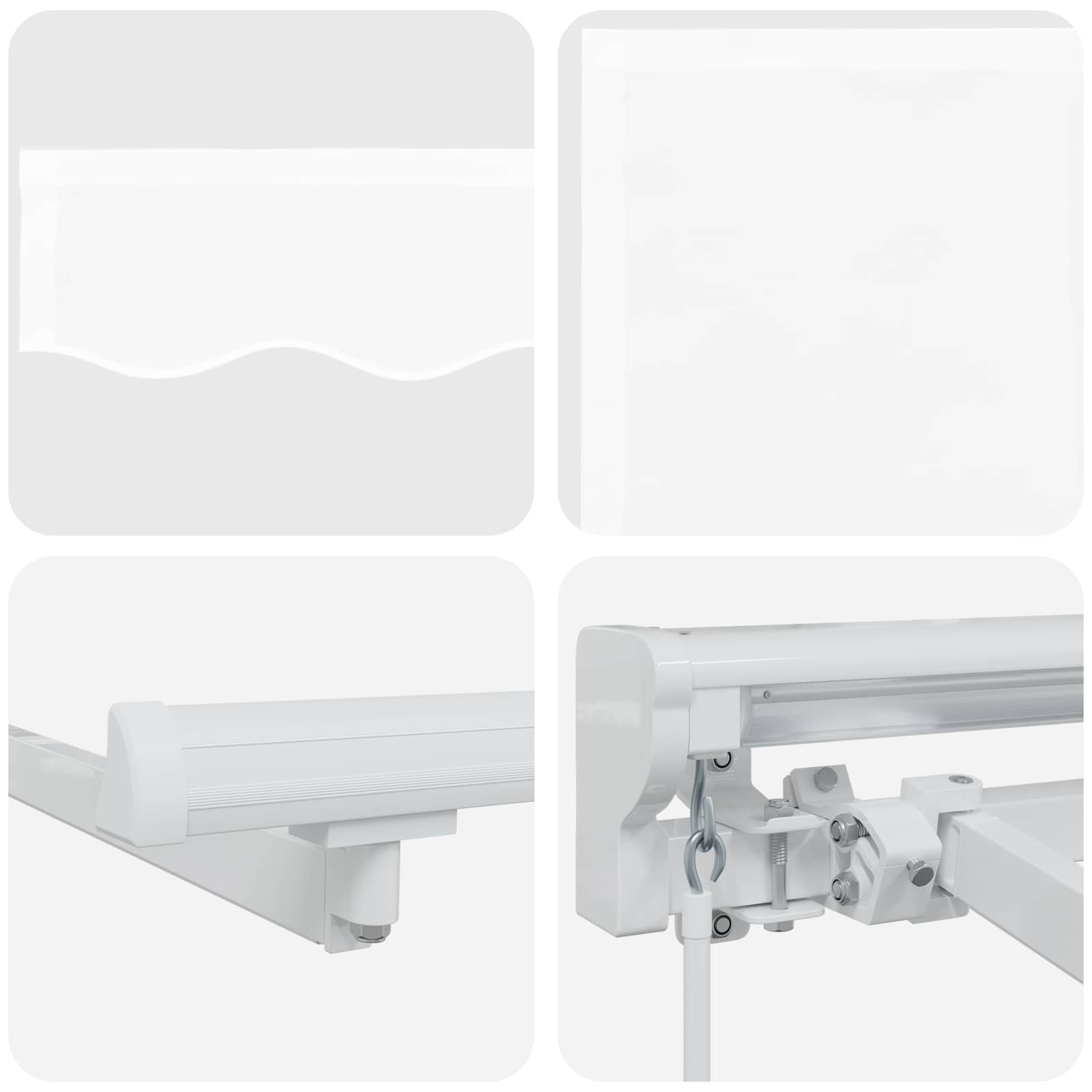 Manual Awning Frame with LED White 4 × 3 m