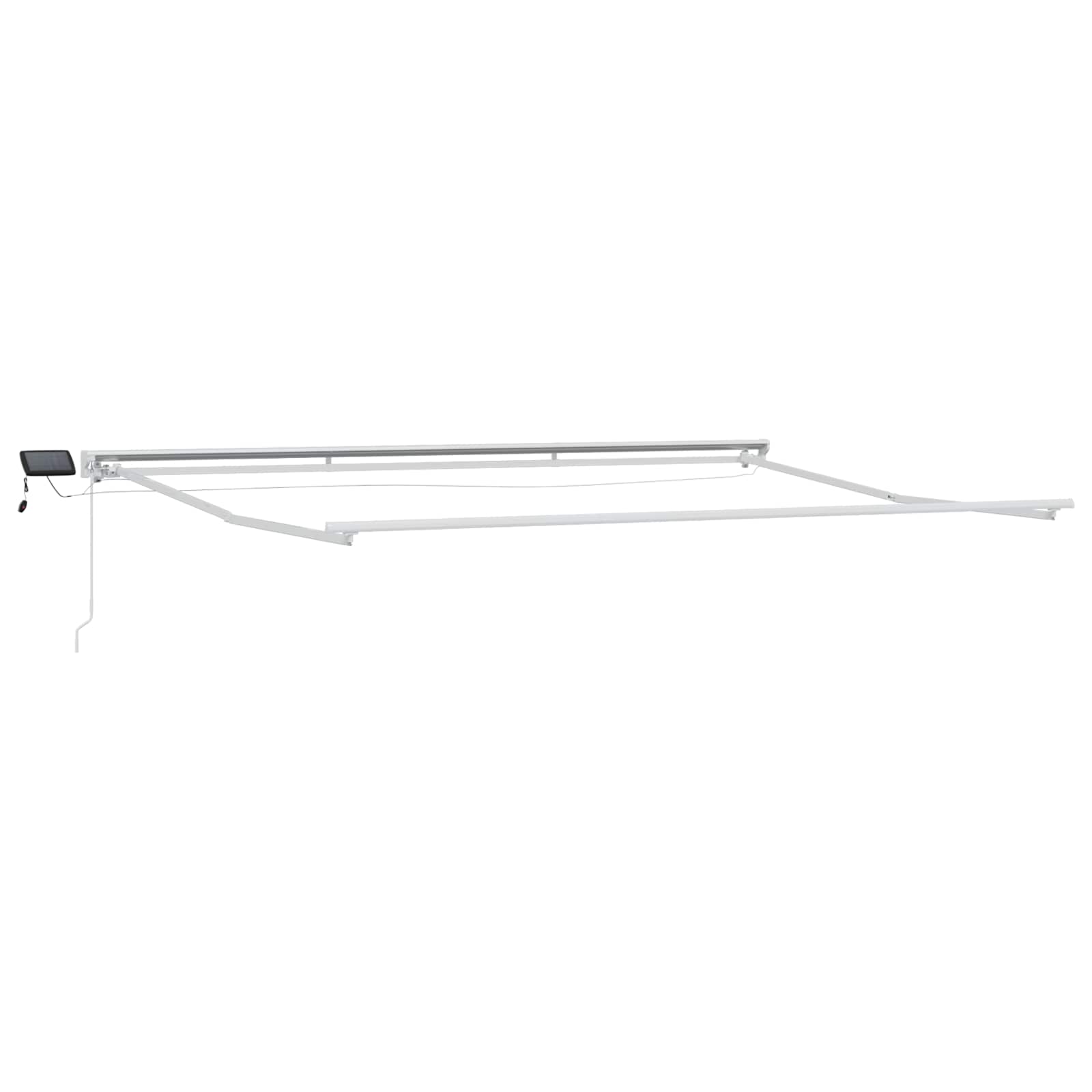 Rankinis markizės rėmas su LED Šviesiai pilka ir balta. 4 × 3 m