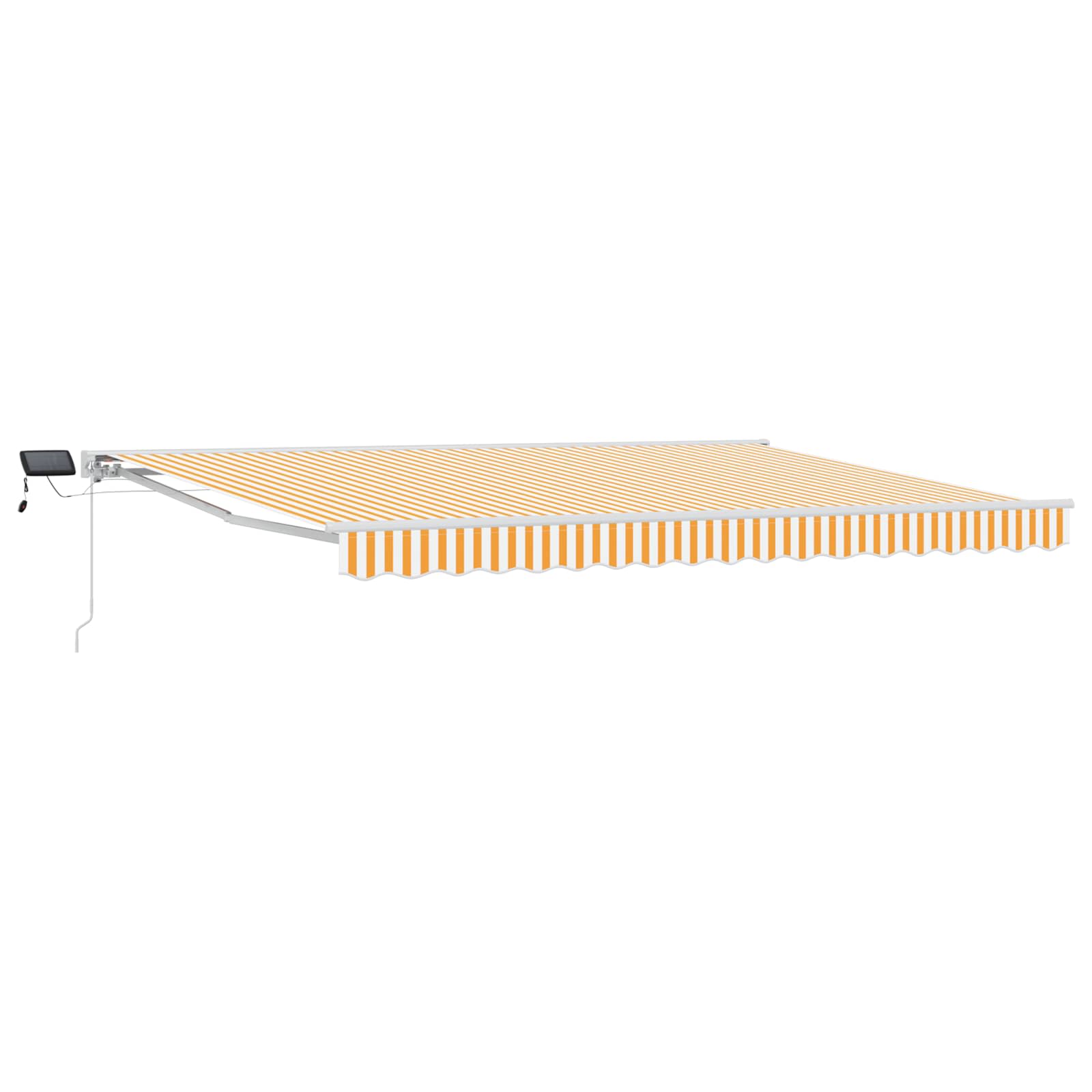 Manuāli izvelkams marķīzes rāmis ar LED, dzeltenā un baltā krāsā, 4 x 3,5 m